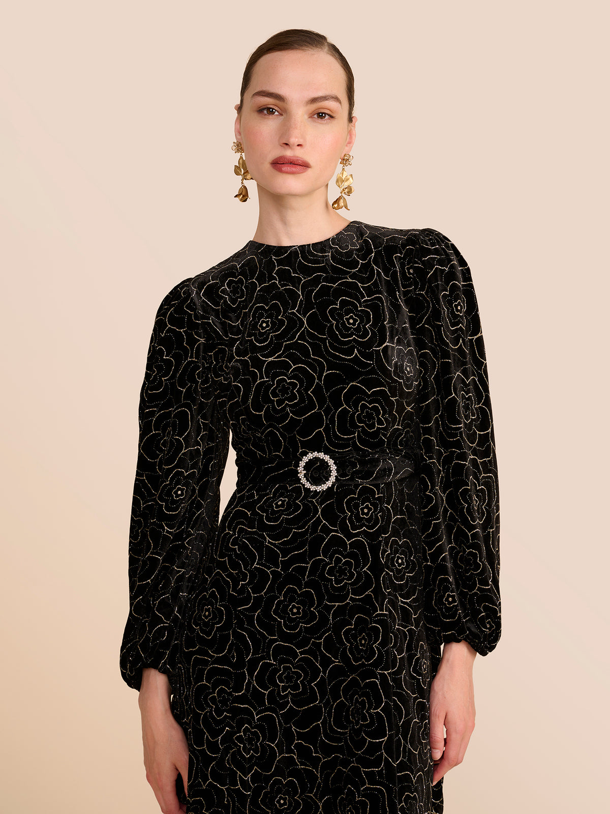 Moira Black Floral Embellished Dress