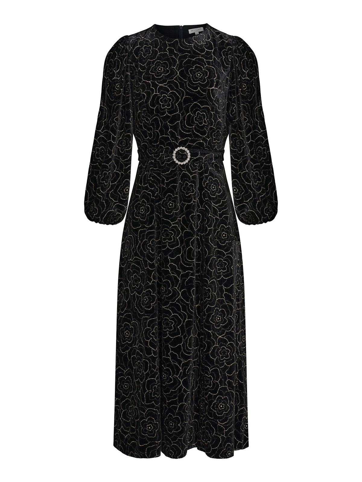 Moira Black Floral Embellished Dress
