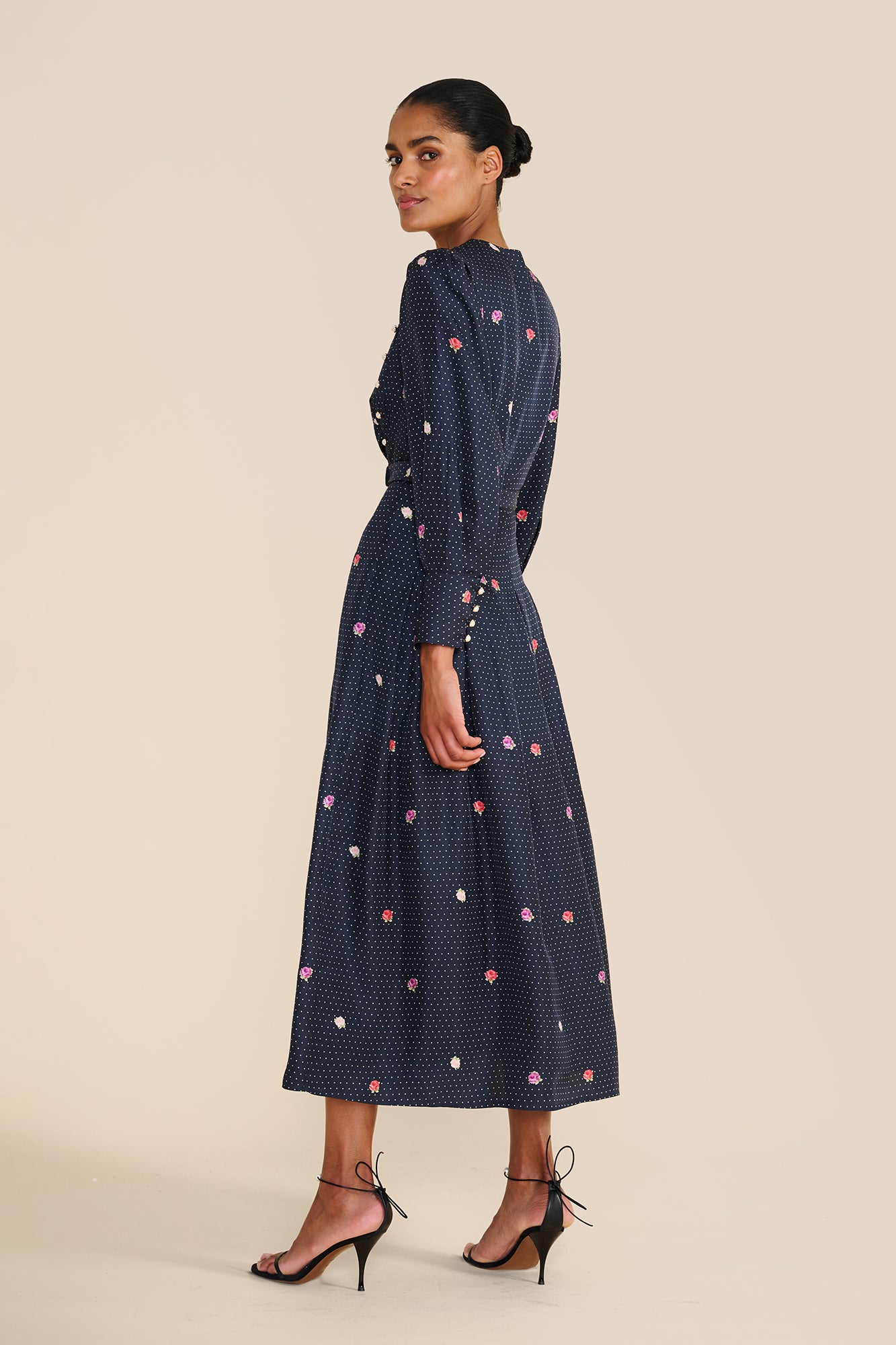 Odette Polka Floral Dress