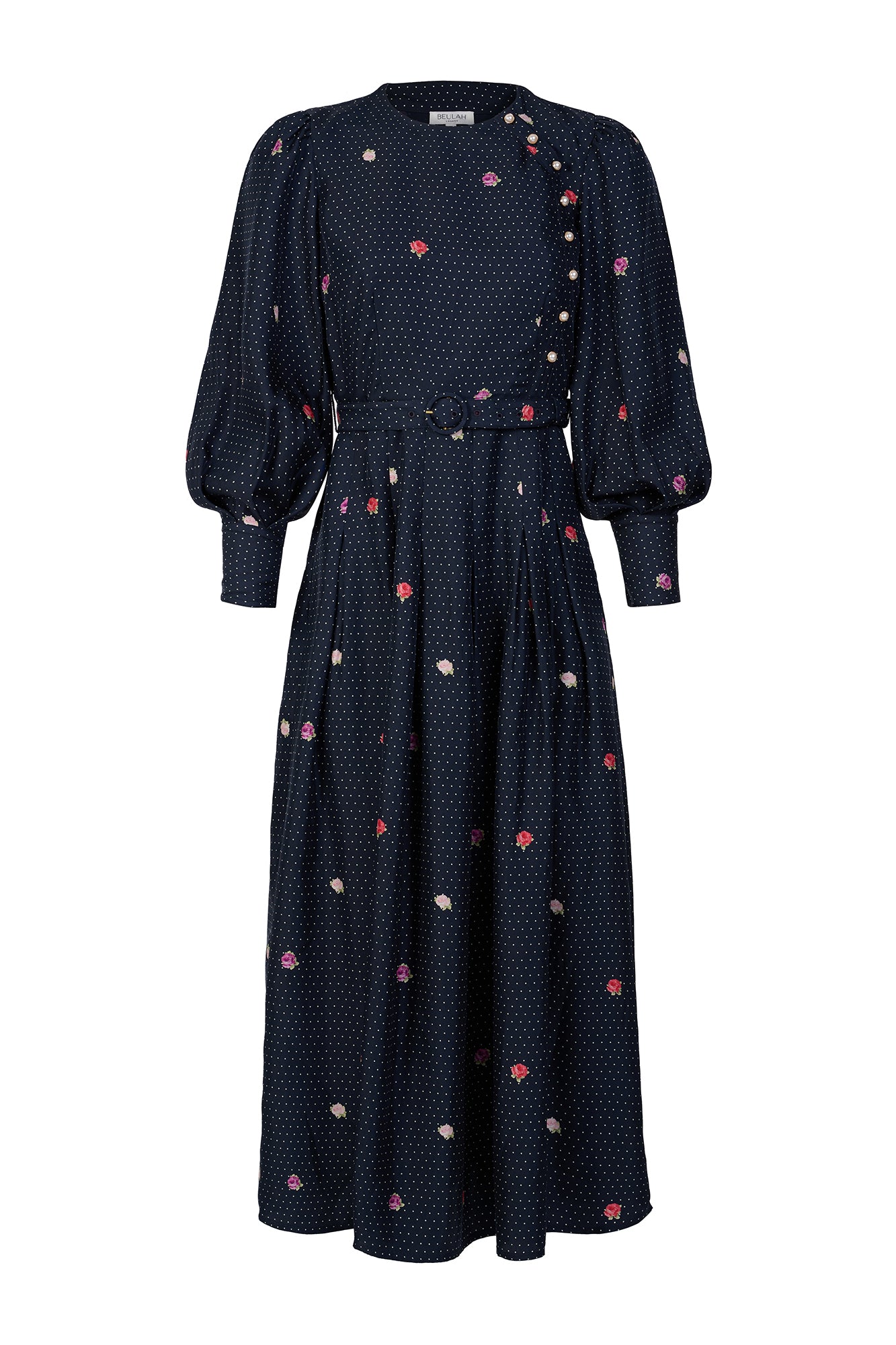 Odette Polka Floral Dress