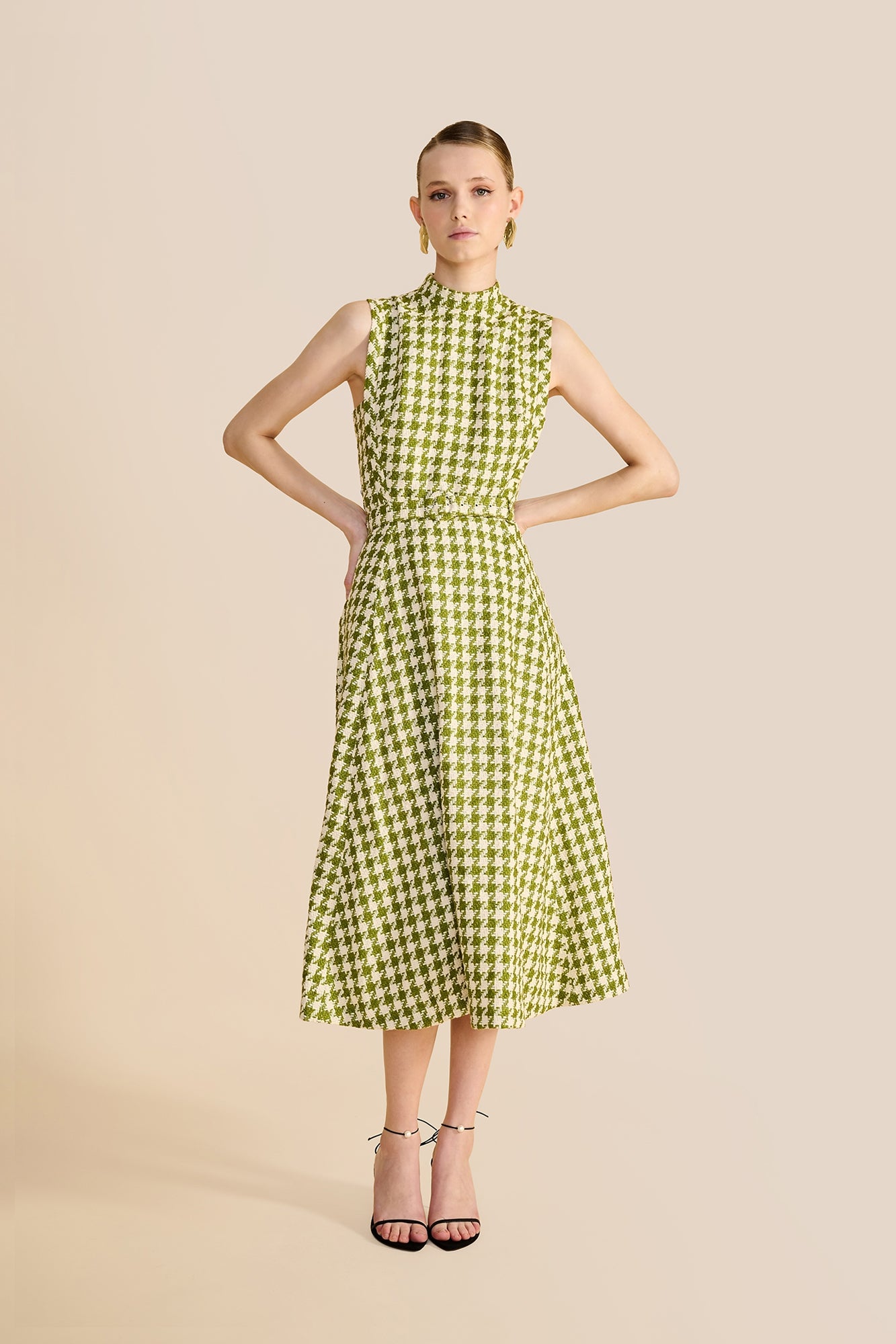 green houndstooth dress Never Left Behind Hunter Green Houndstooth Mini Dress  Shop the Mint