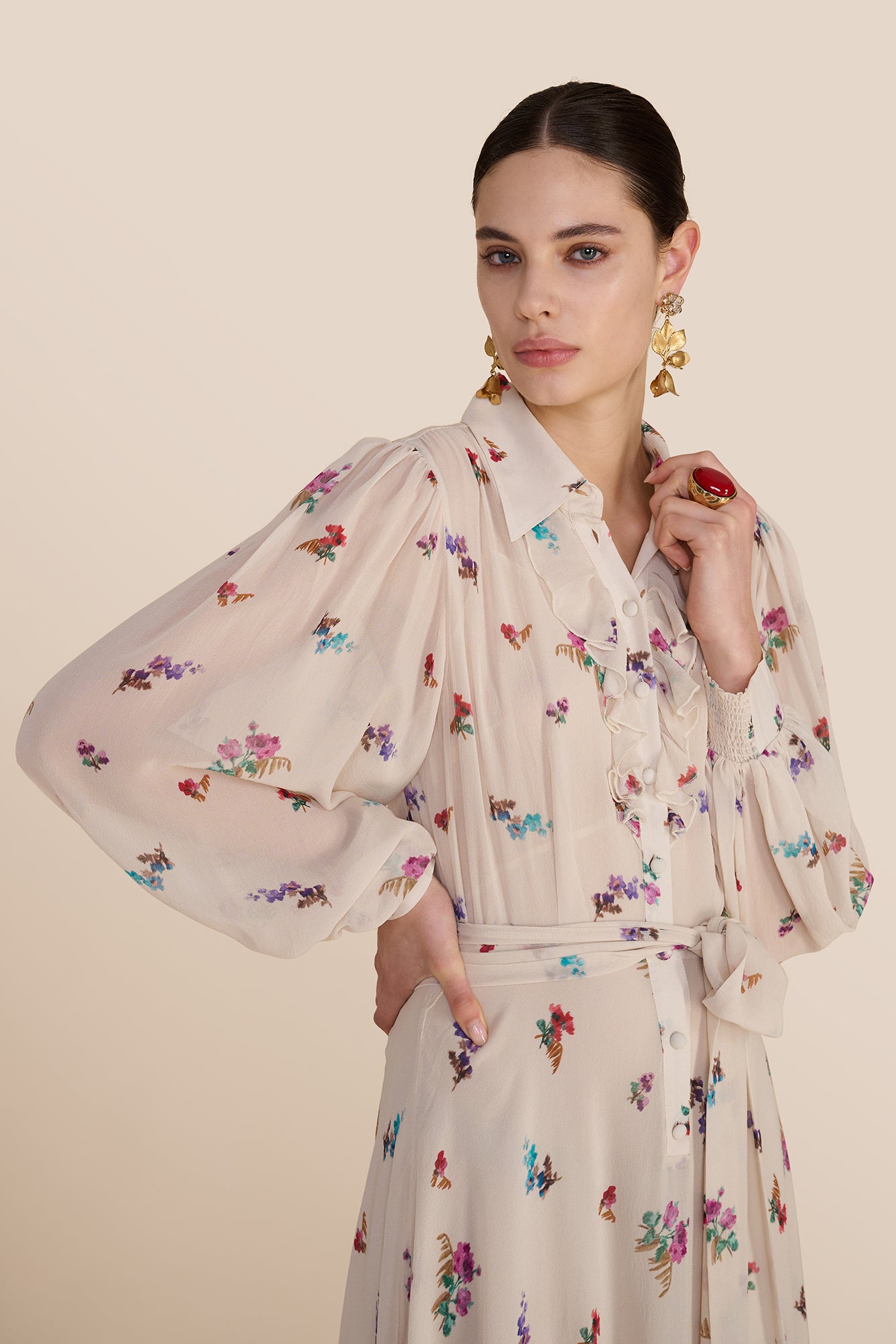 Robin Watercolour Shirt Dress