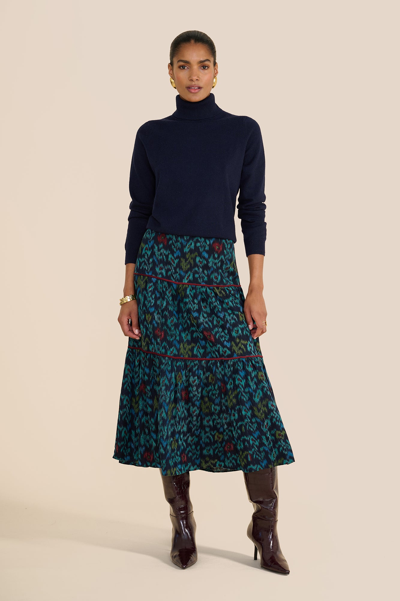 Rosa Floral iKAT Skirt