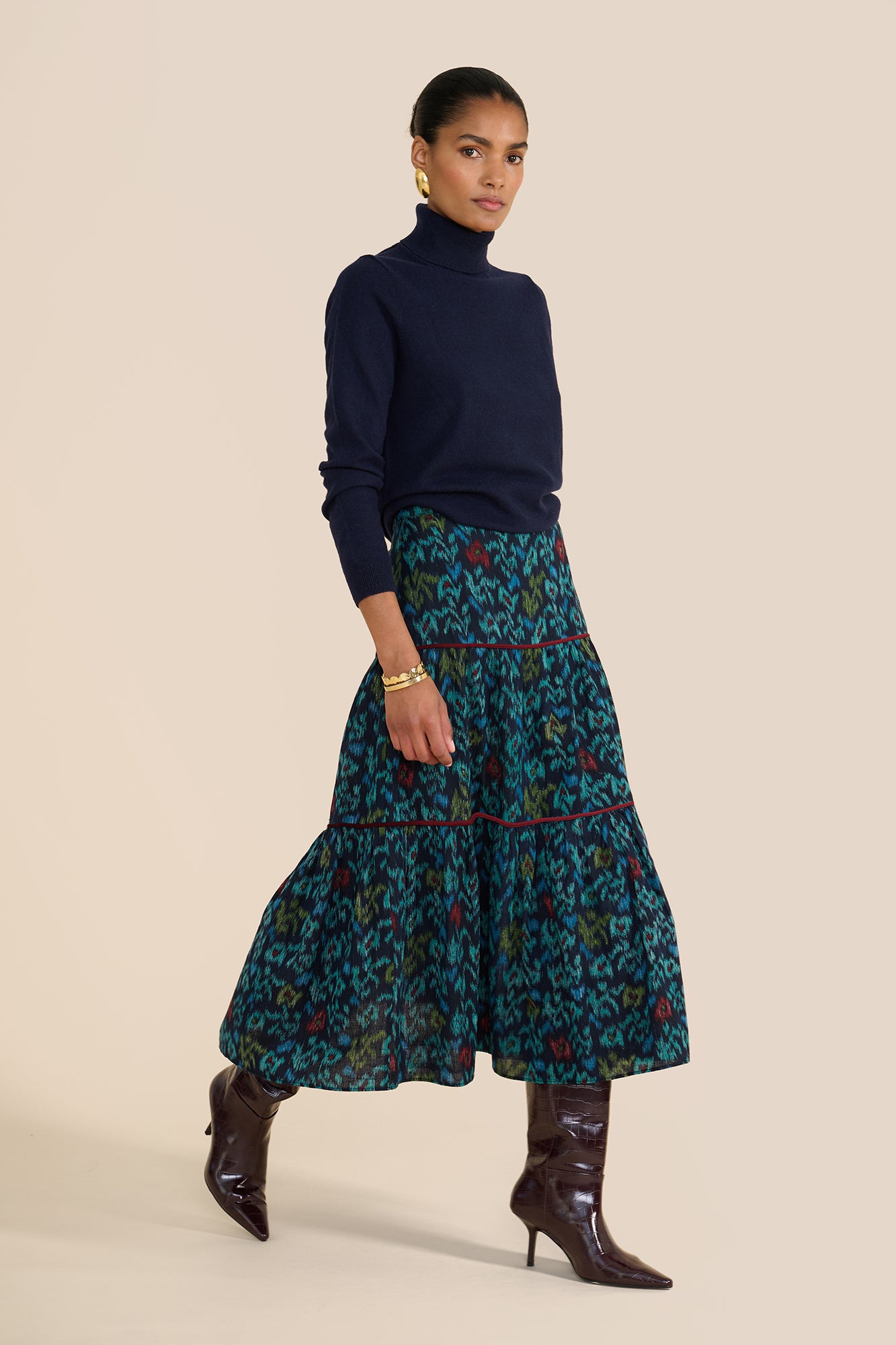 Rosa Floral iKAT Skirt