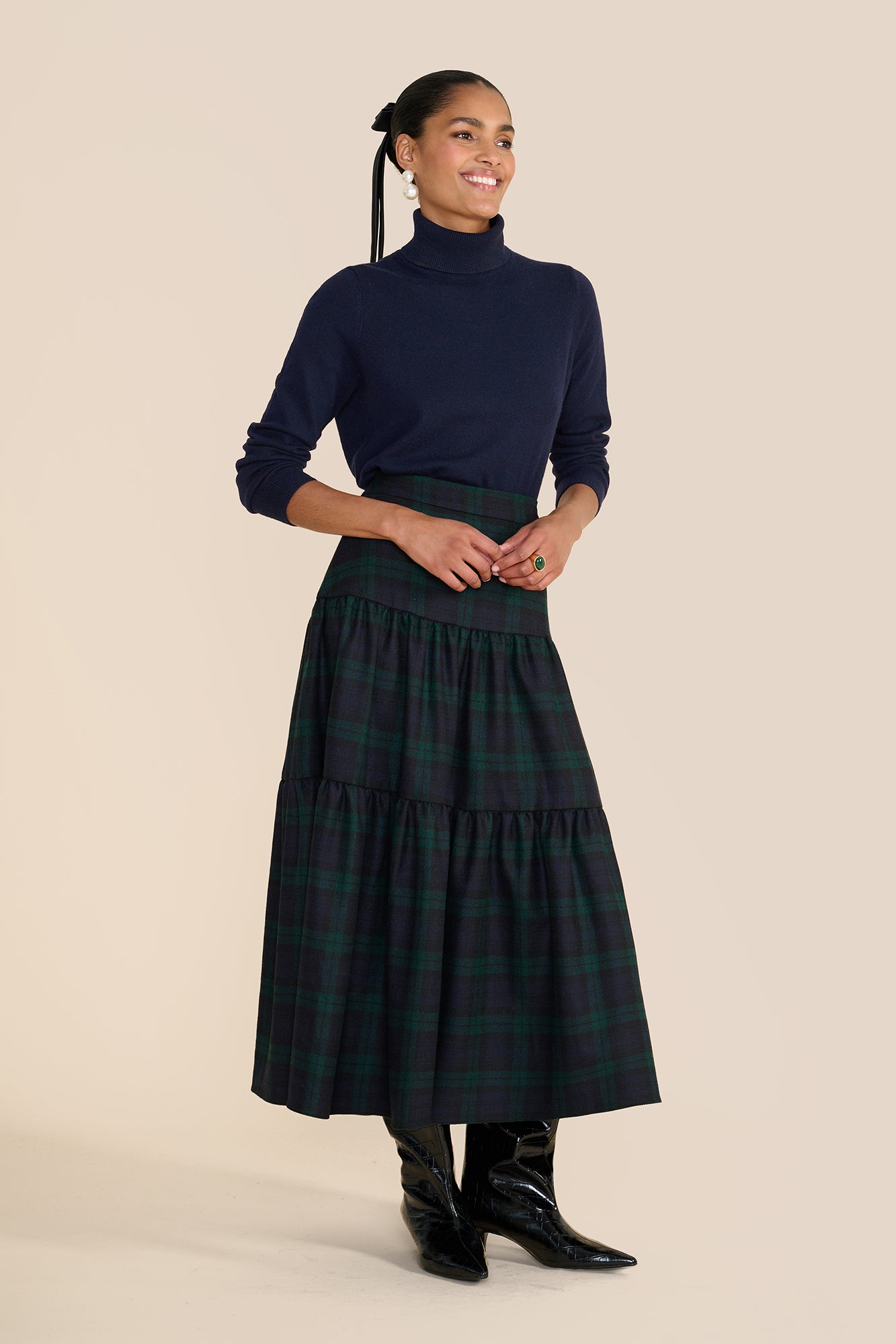 Rosa Evergreen Tartan Skirt