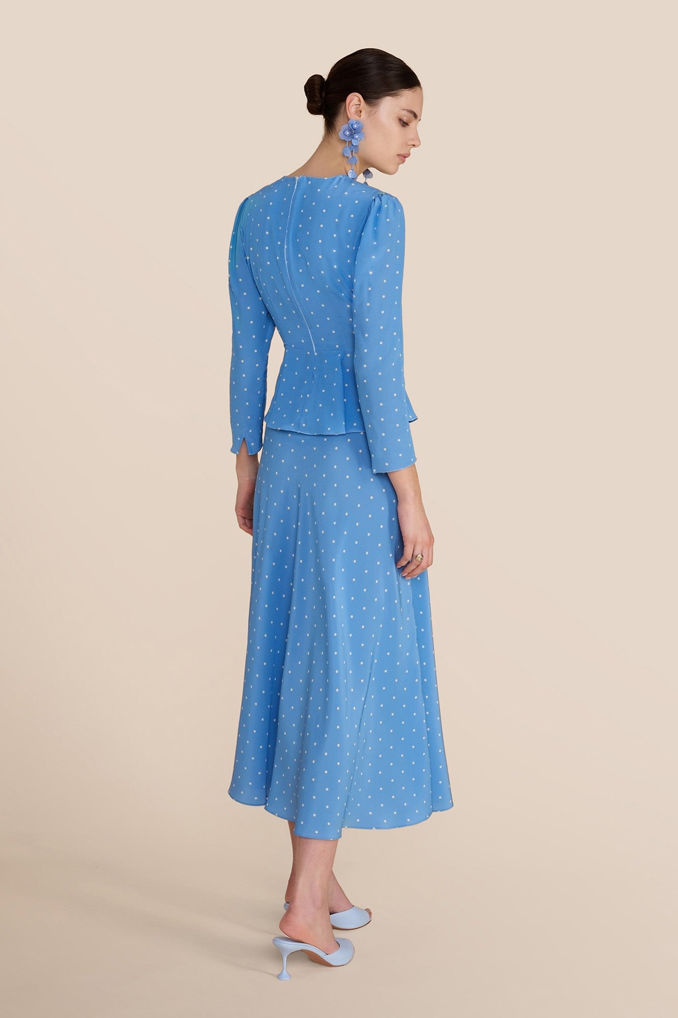 Arabella Cornflower Polka Dot Skirt