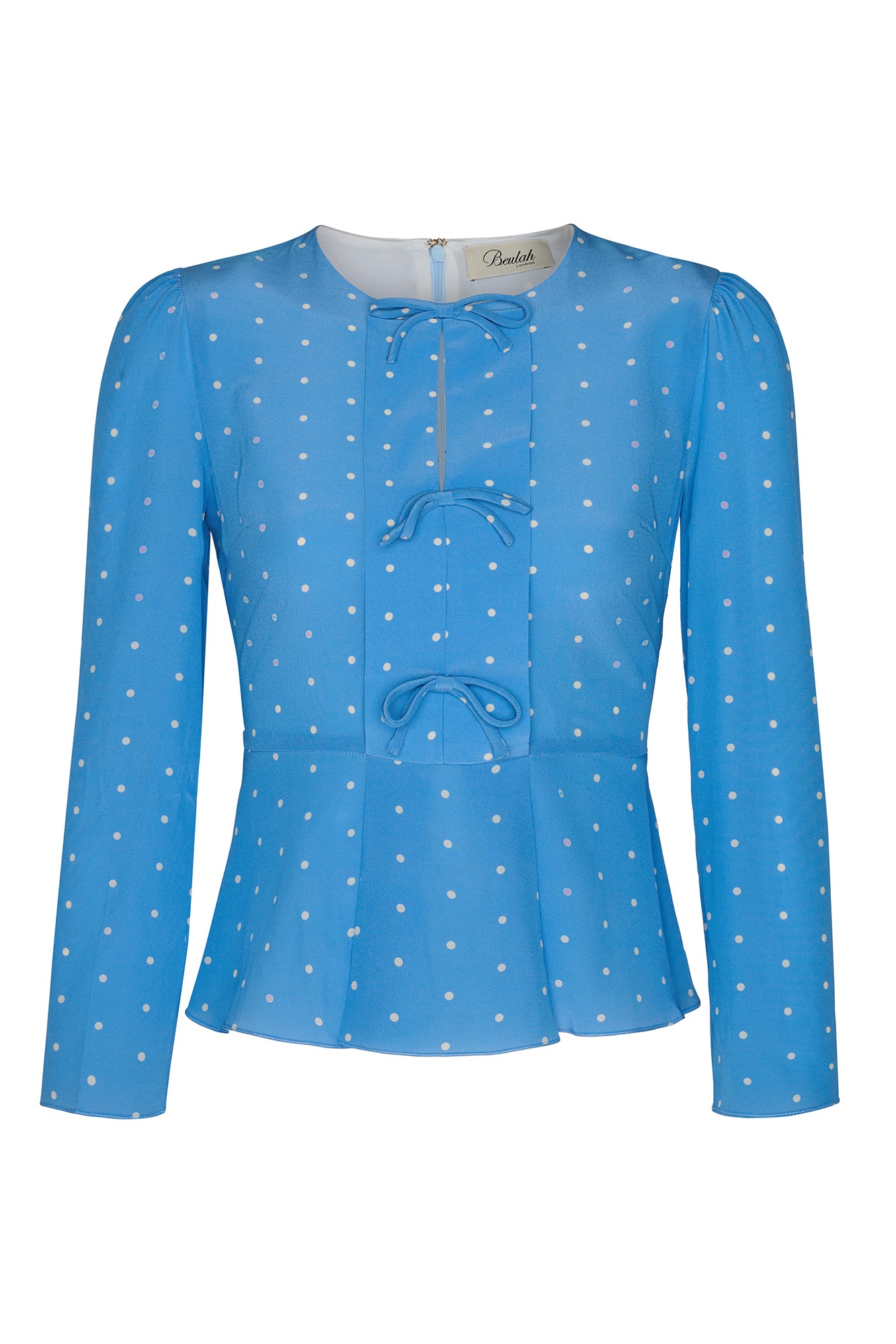 Serena Cornflower Polka Dot Blouse