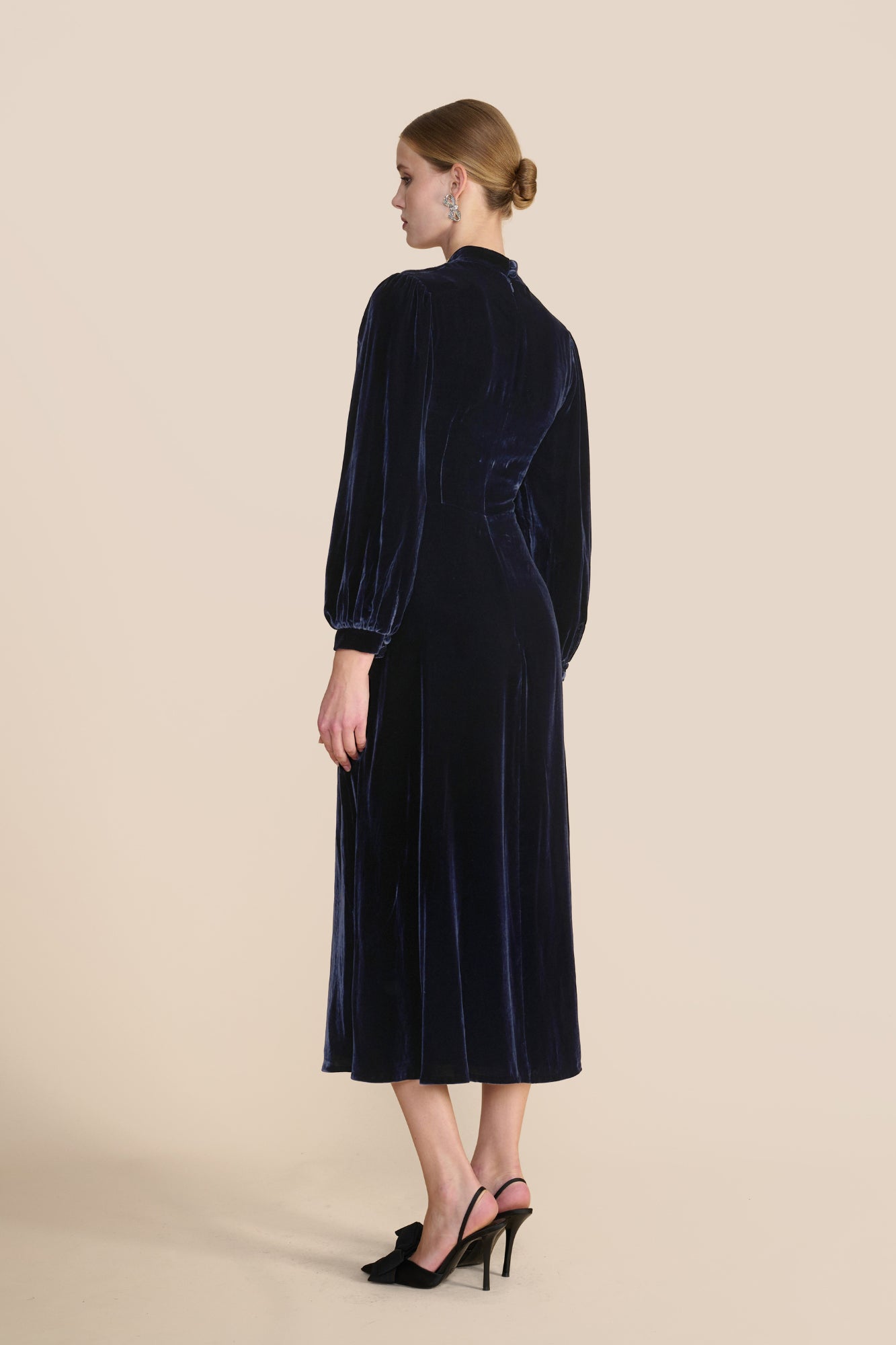 Sonia Midnight Navy Velvet Dress