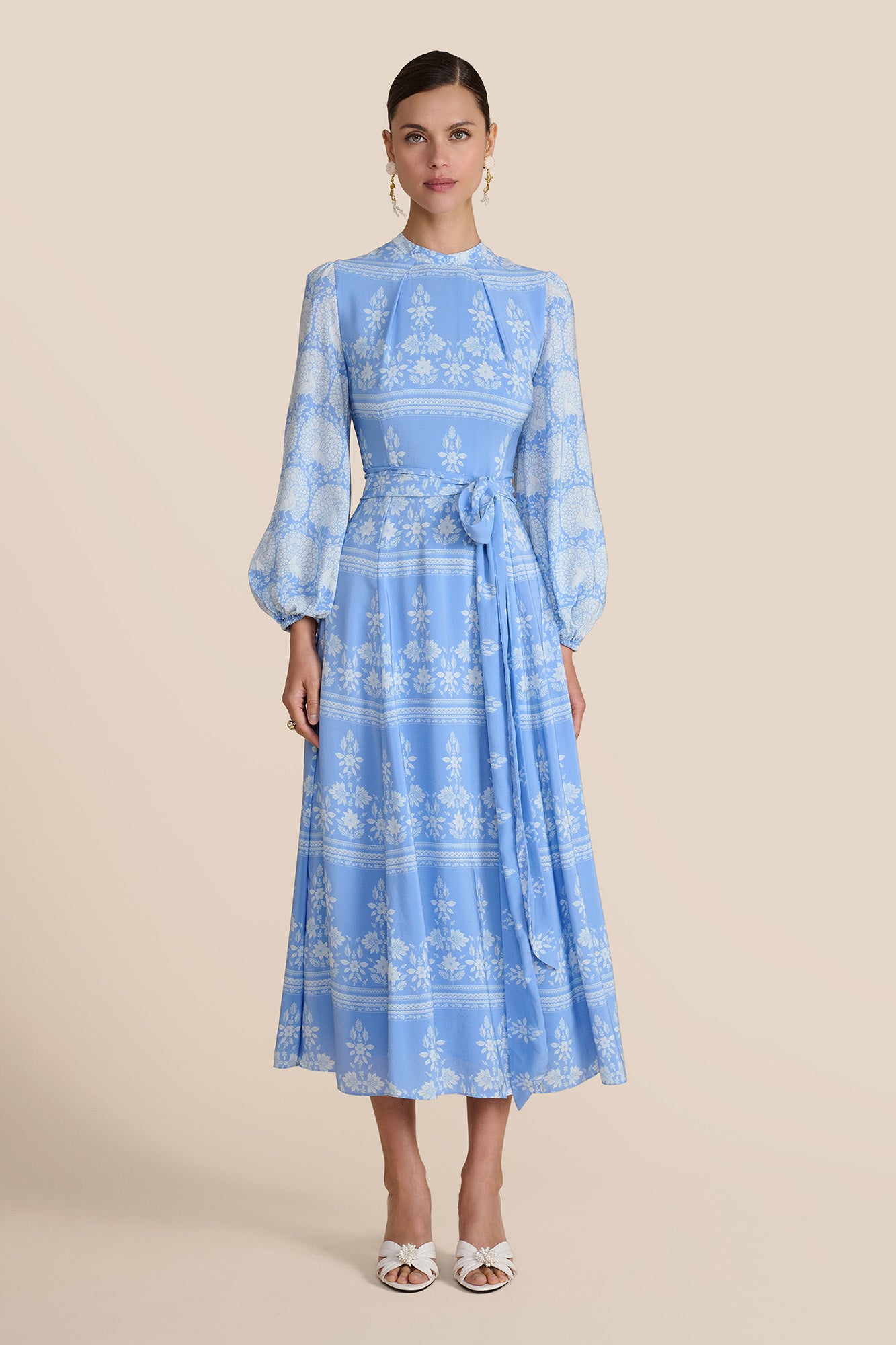 Sonia Cornflower Blouson Sleeve Dress