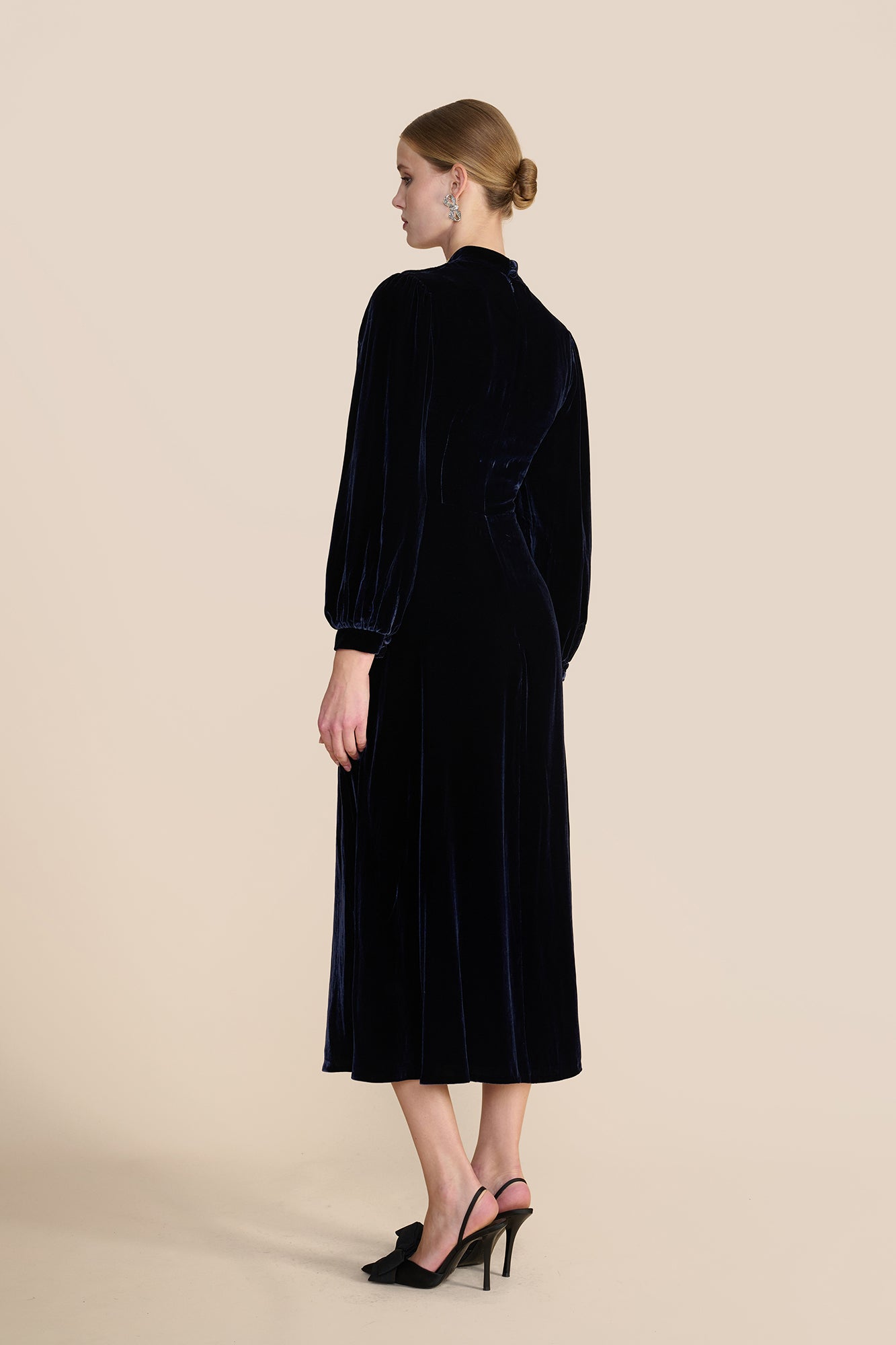 Sonia Midnight Navy Velvet Dress