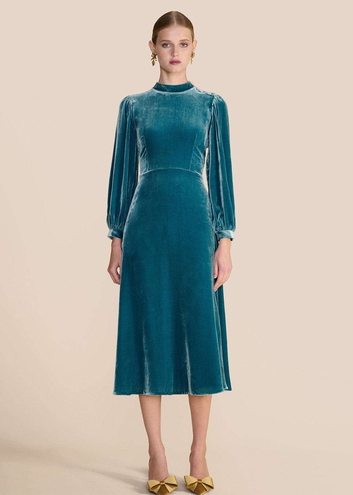 Sonia Teal Velvet Dress