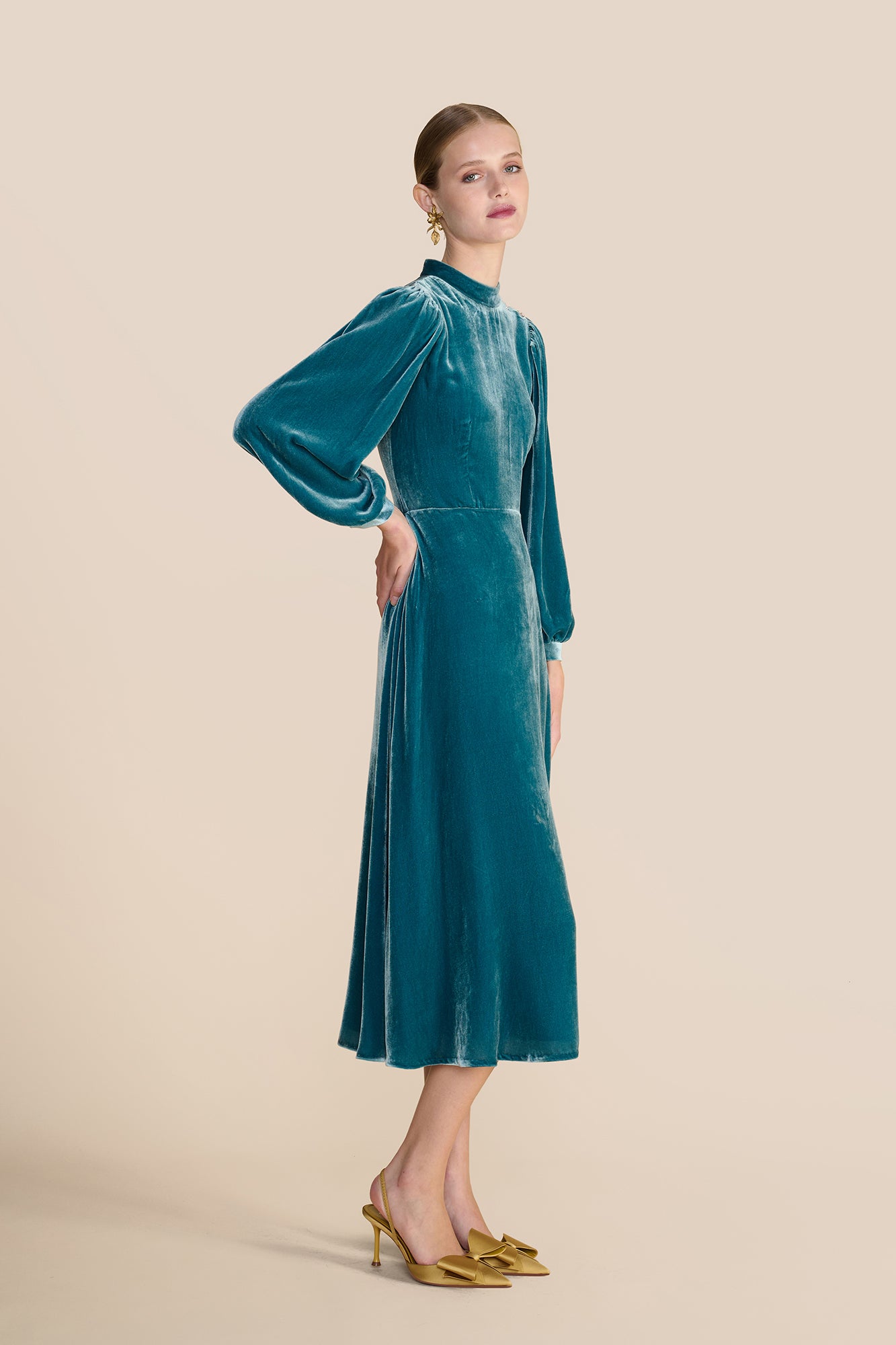 Sonia Teal Velvet Dress