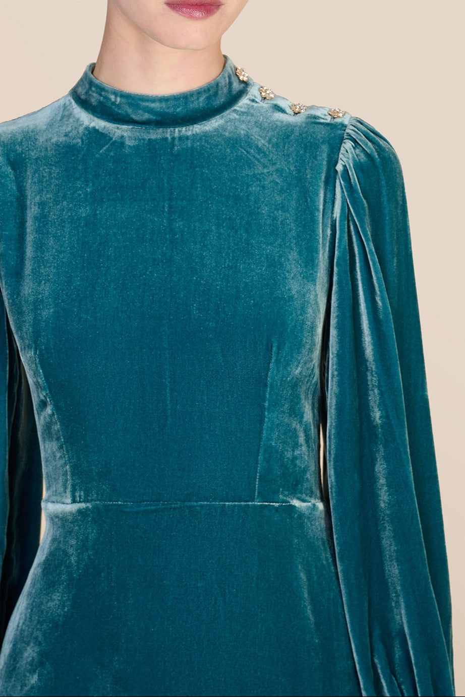 Sonia Teal Velvet Dress