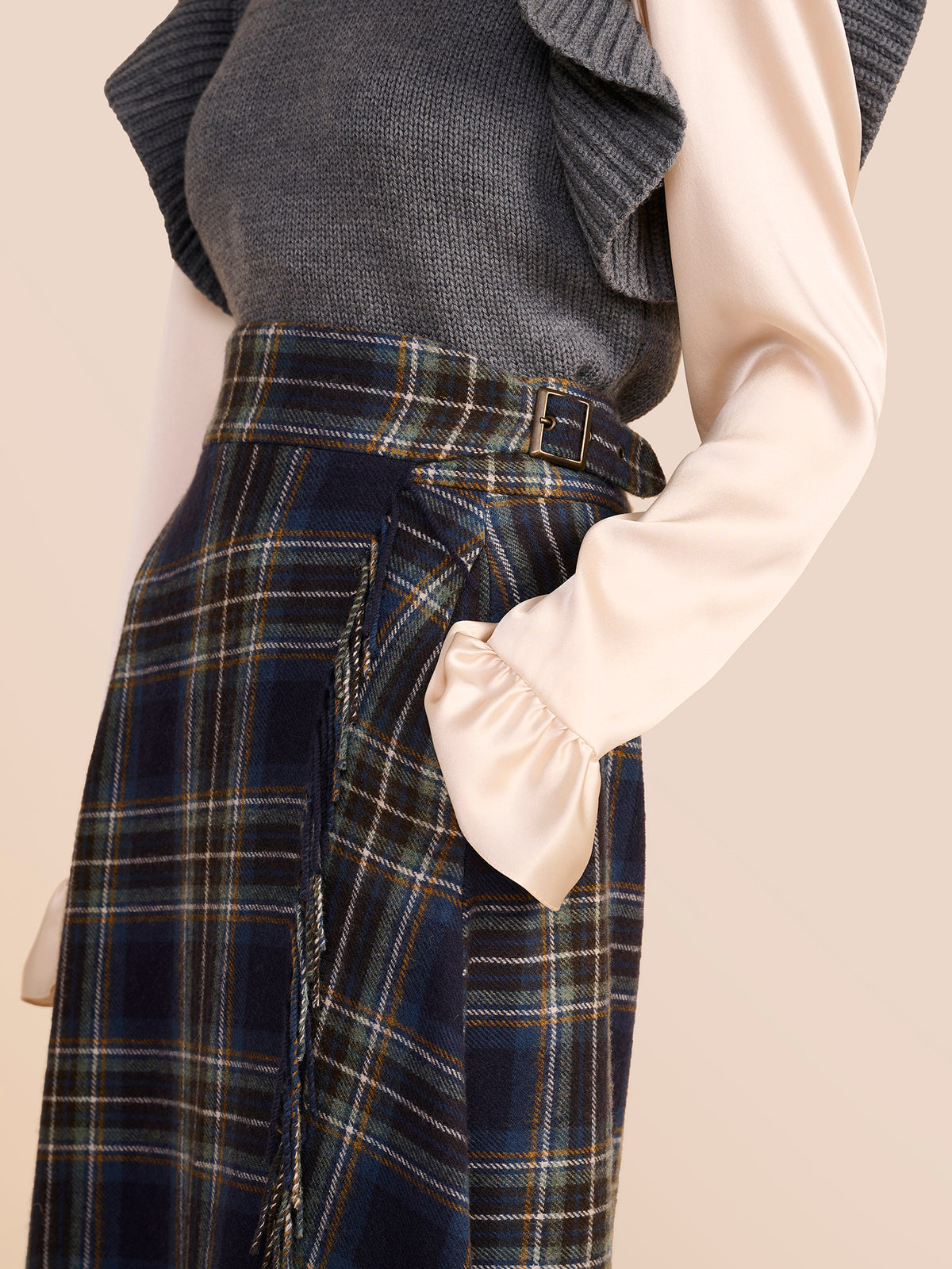 Seraphina Navy Tartan Skirt