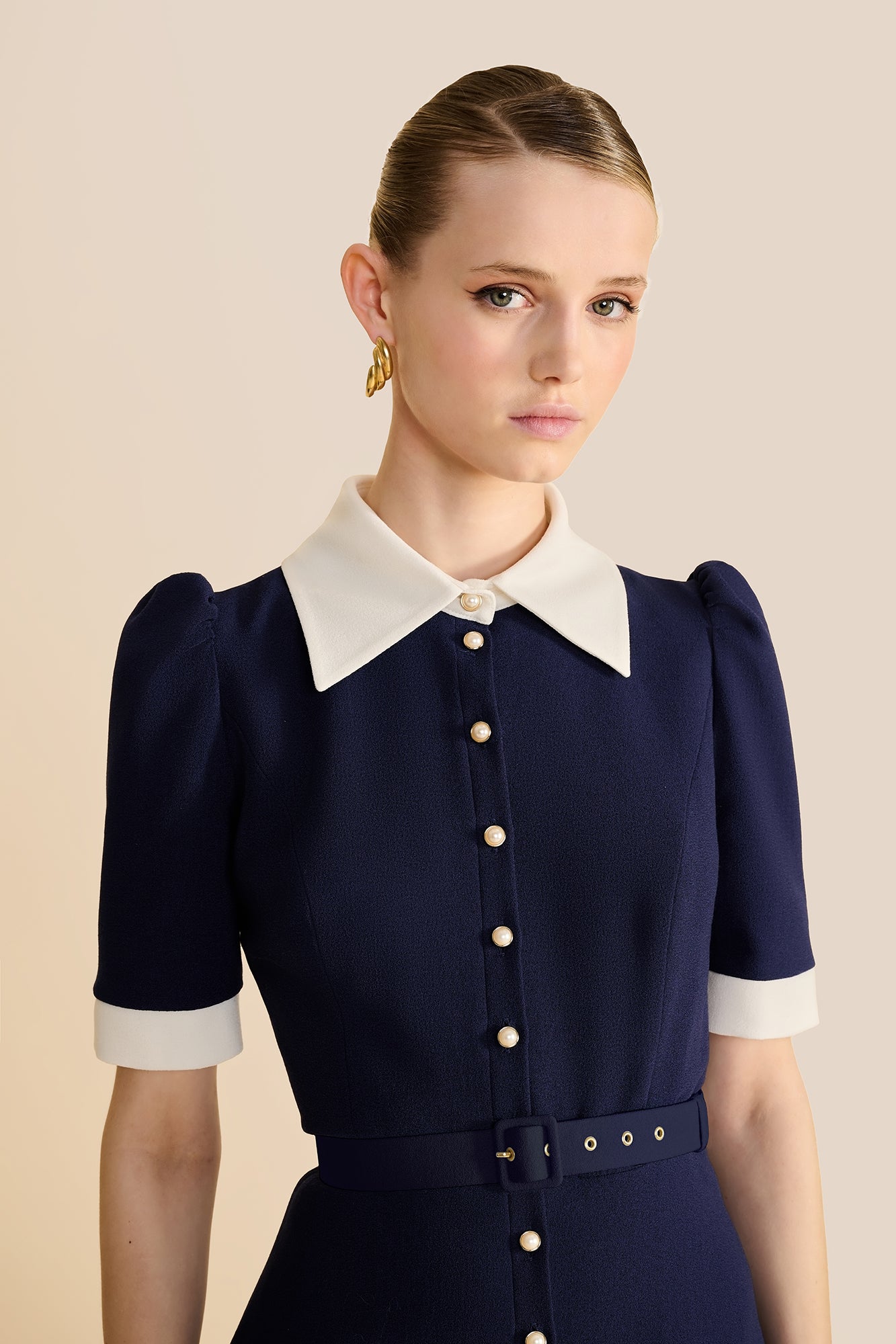 Violet Navy & Ivory Dress