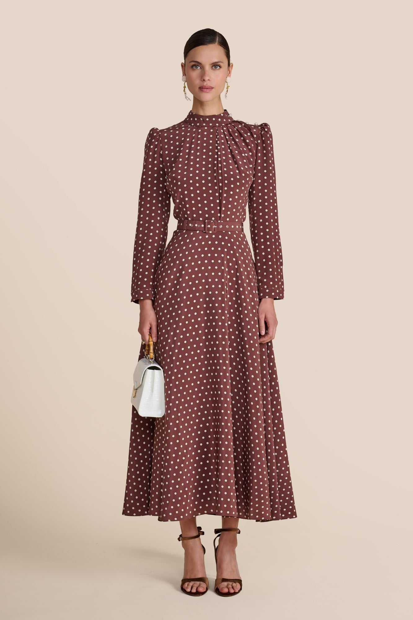 Lila Chocolate Polka Dot Dress