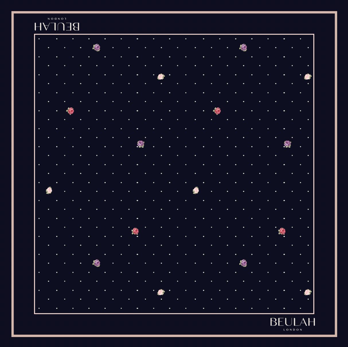 Polka Floral Navy Scarf