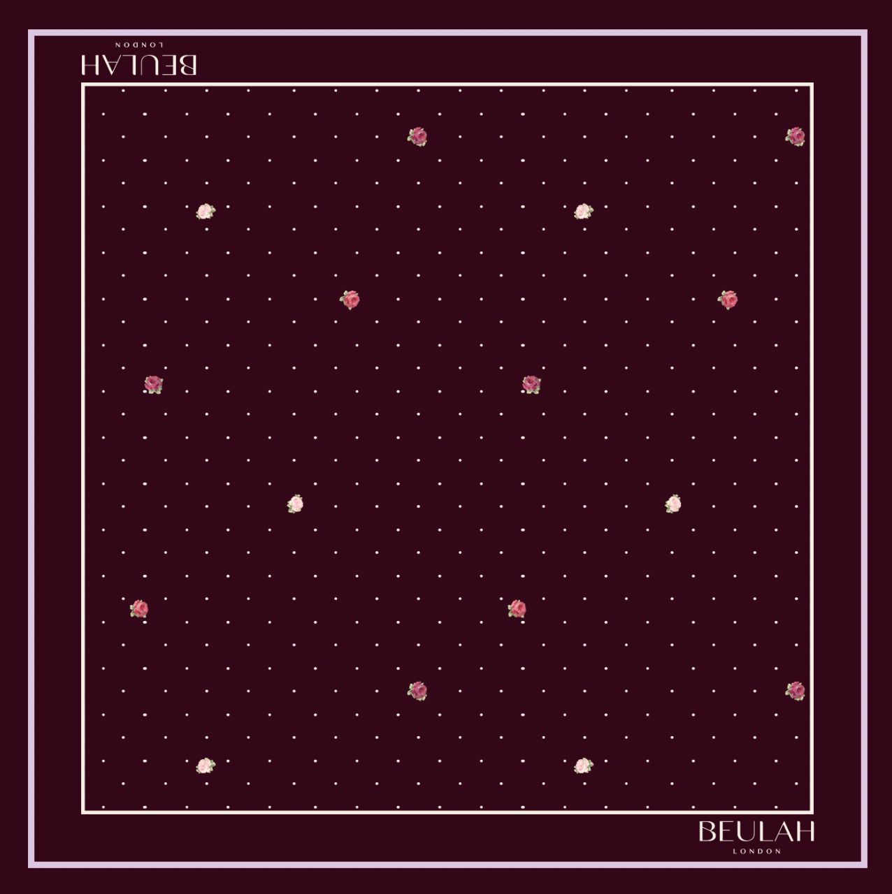 Polka Floral Plum Scarf