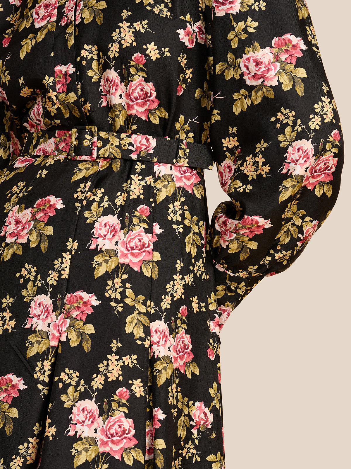 Whitney Black Trailing Rose Dress