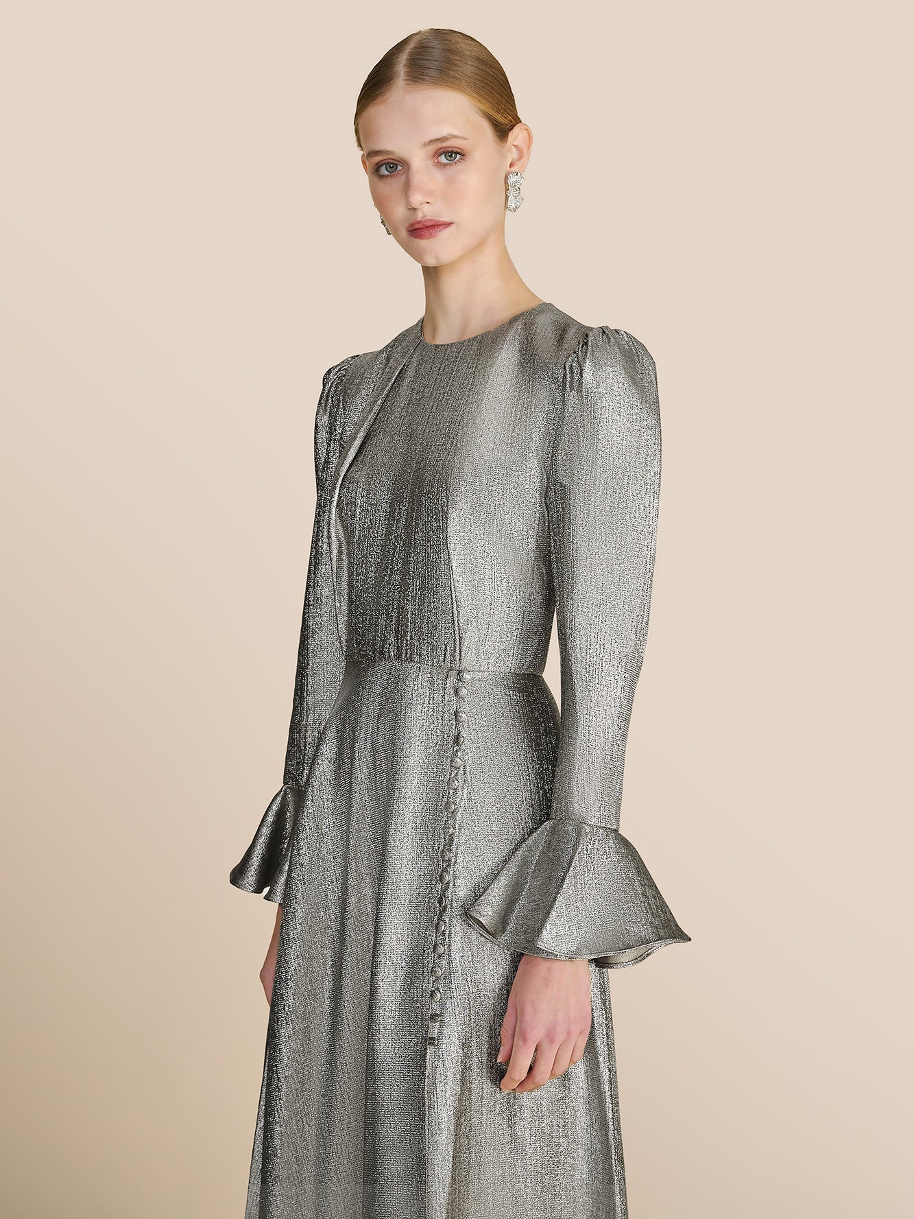 Yahvi Oyster Long Dress