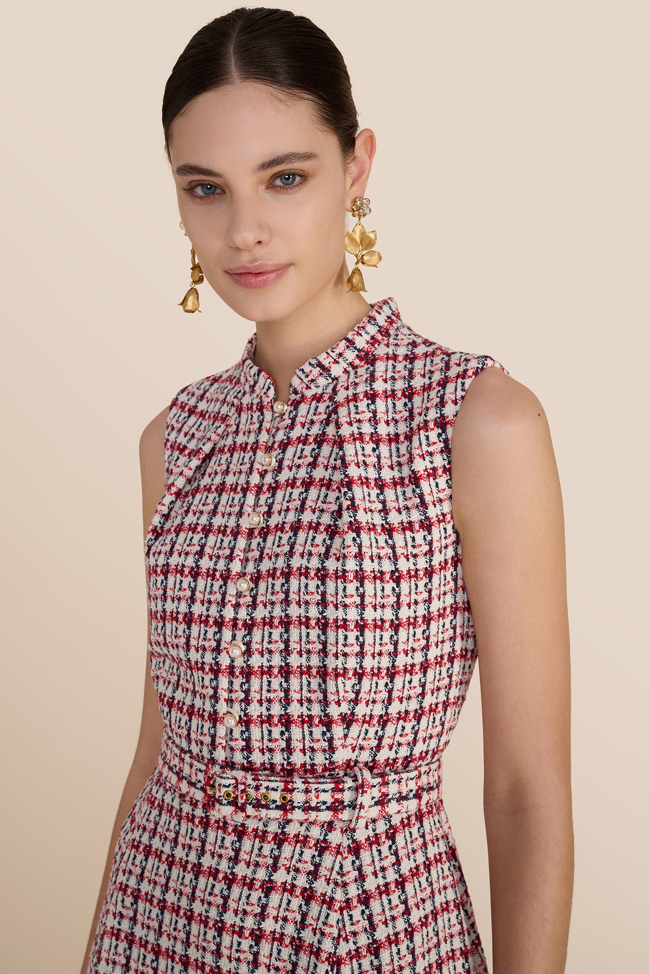 Ahana Sleeveless Check Dress