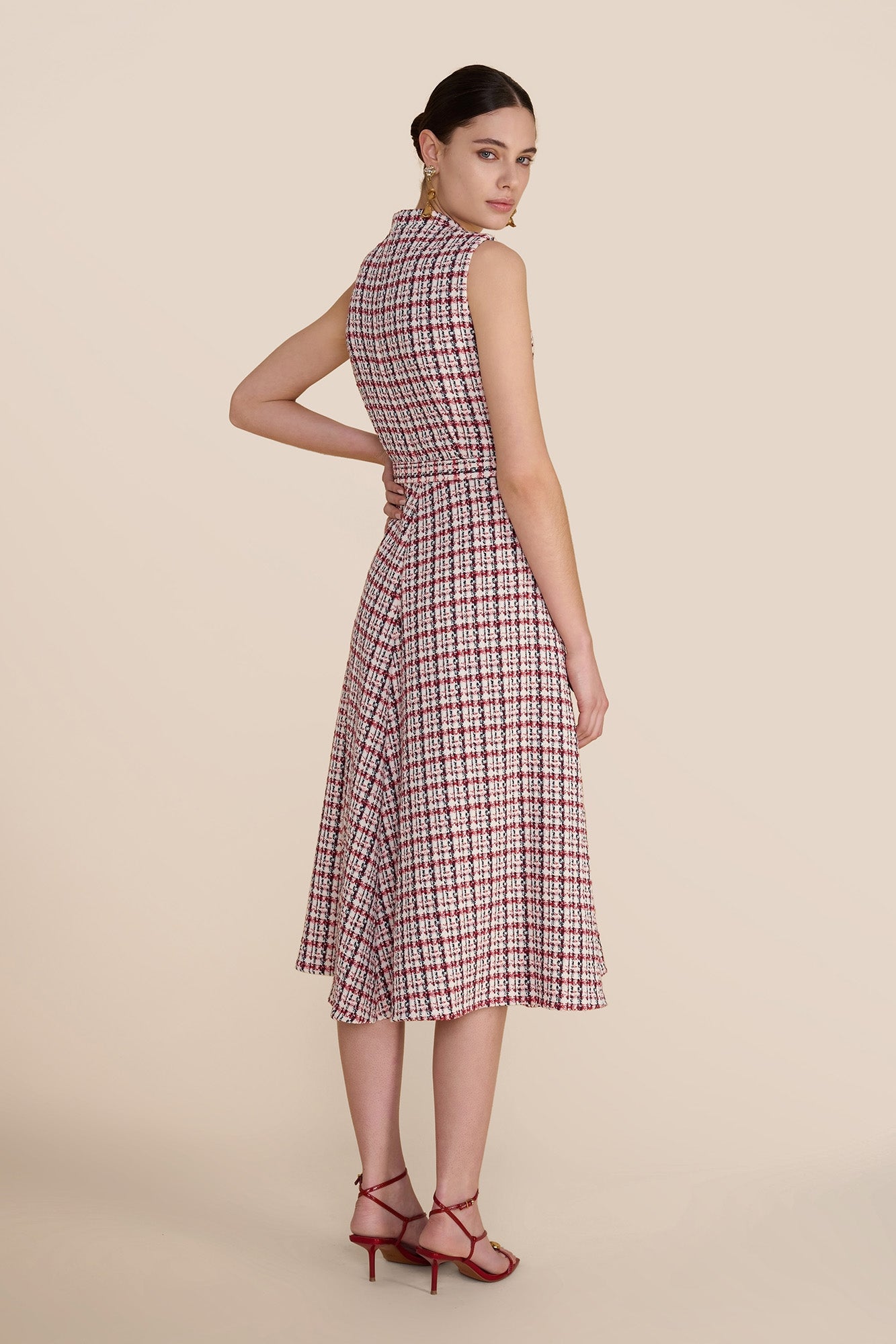 Ahana Sleeveless Check Dress