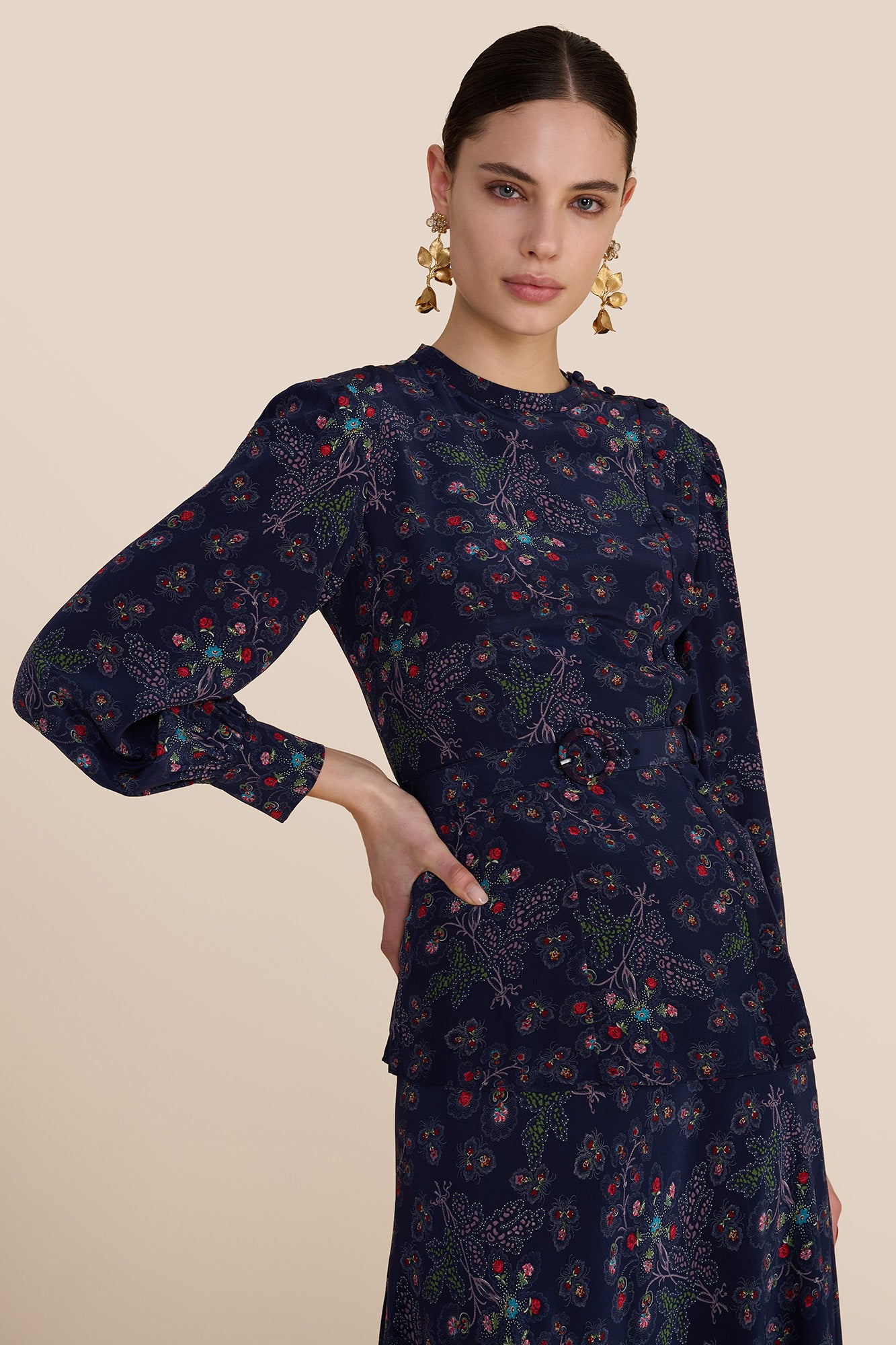 Andrea Navy Heart Blouse