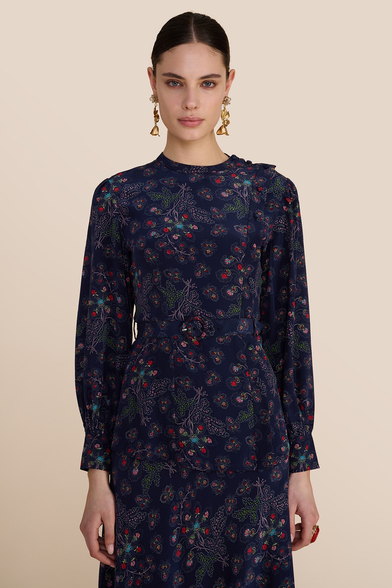 Andrea Navy Heart Blouse