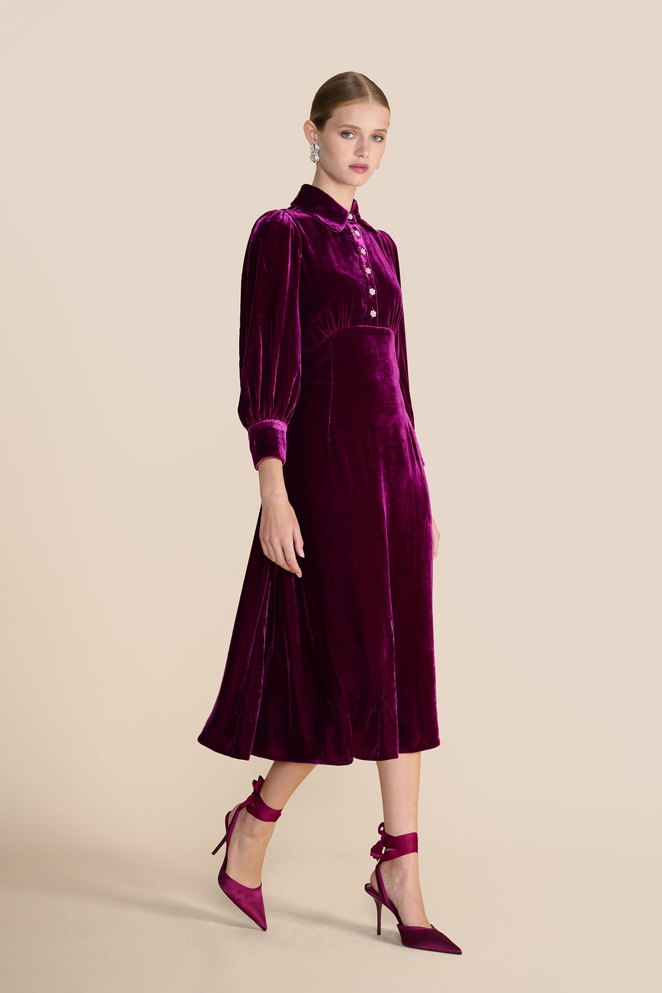 Calla Berry Velvet Dress