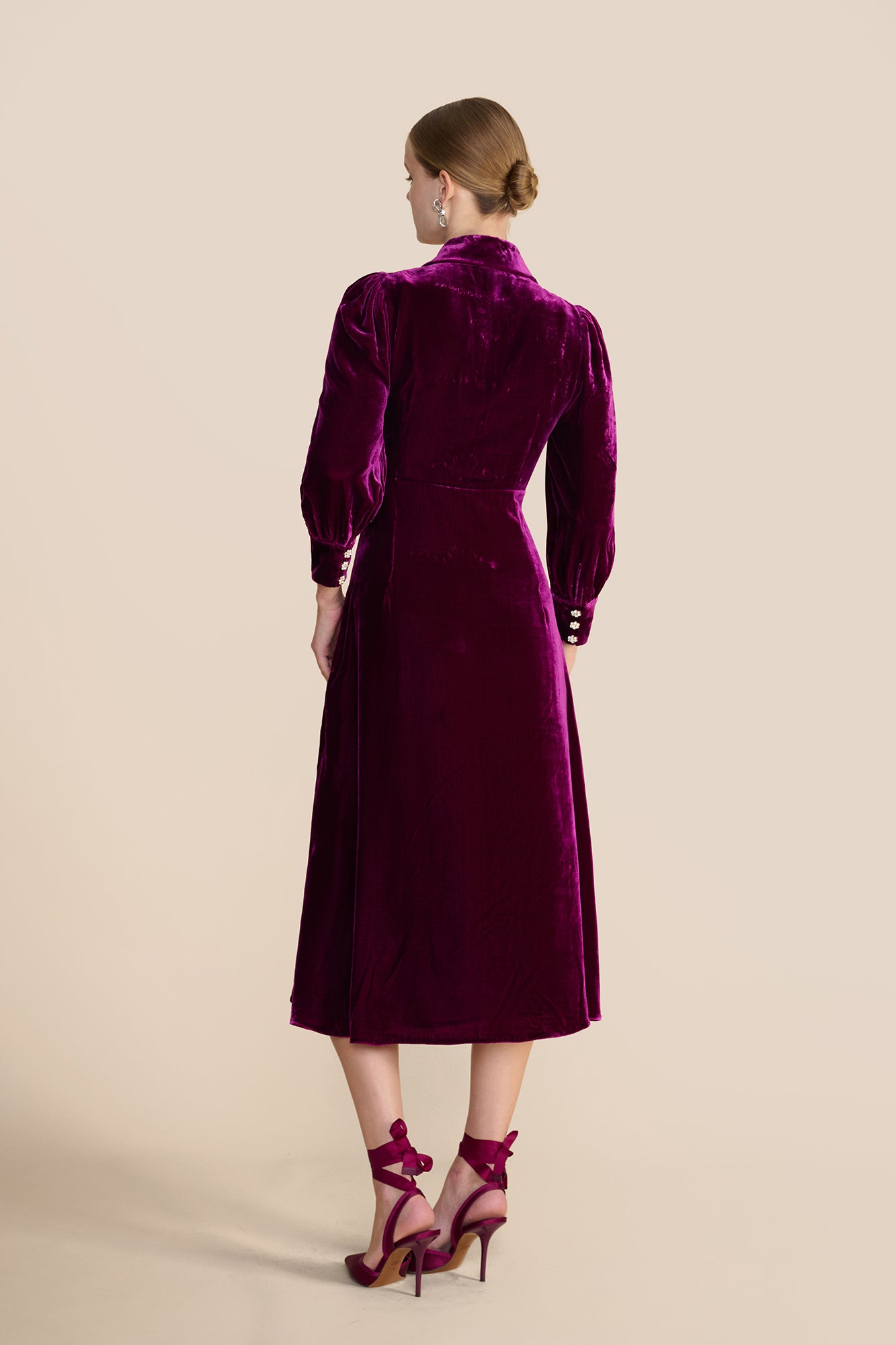 Calla Berry Velvet Dress