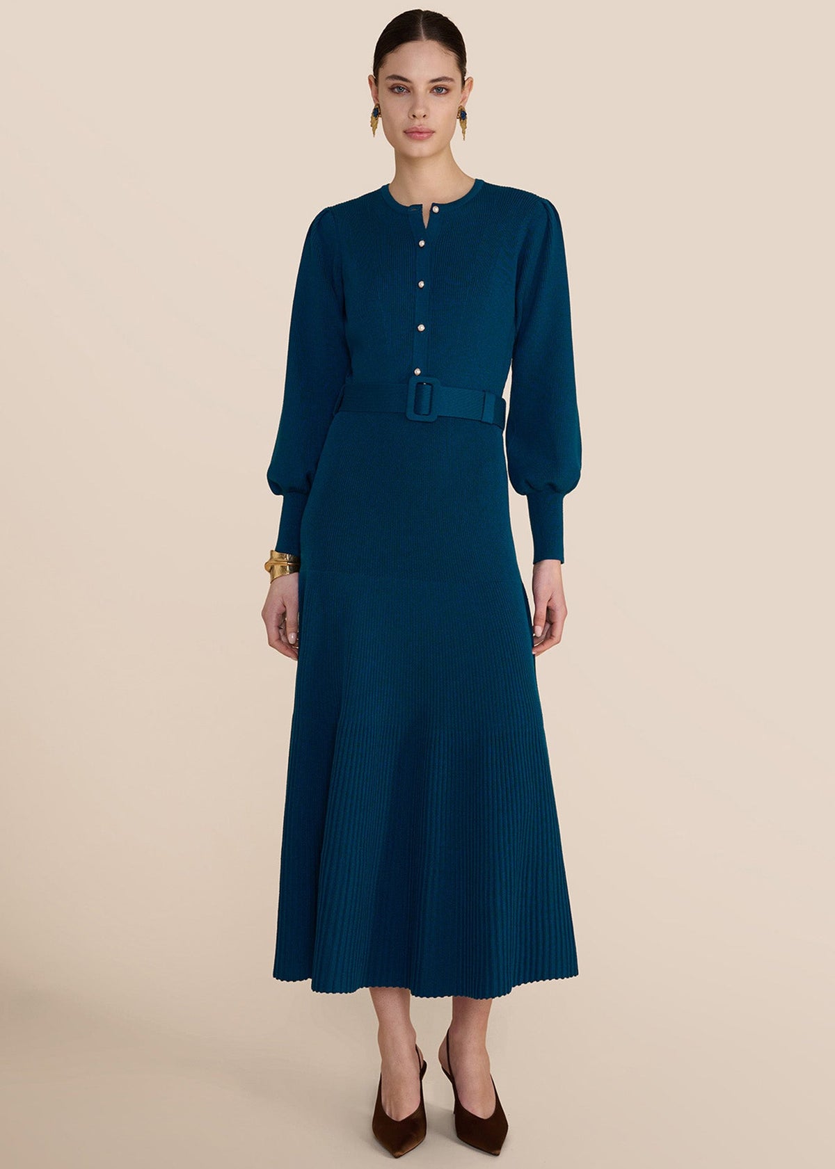 Claudia Knit Dress Deep Teal