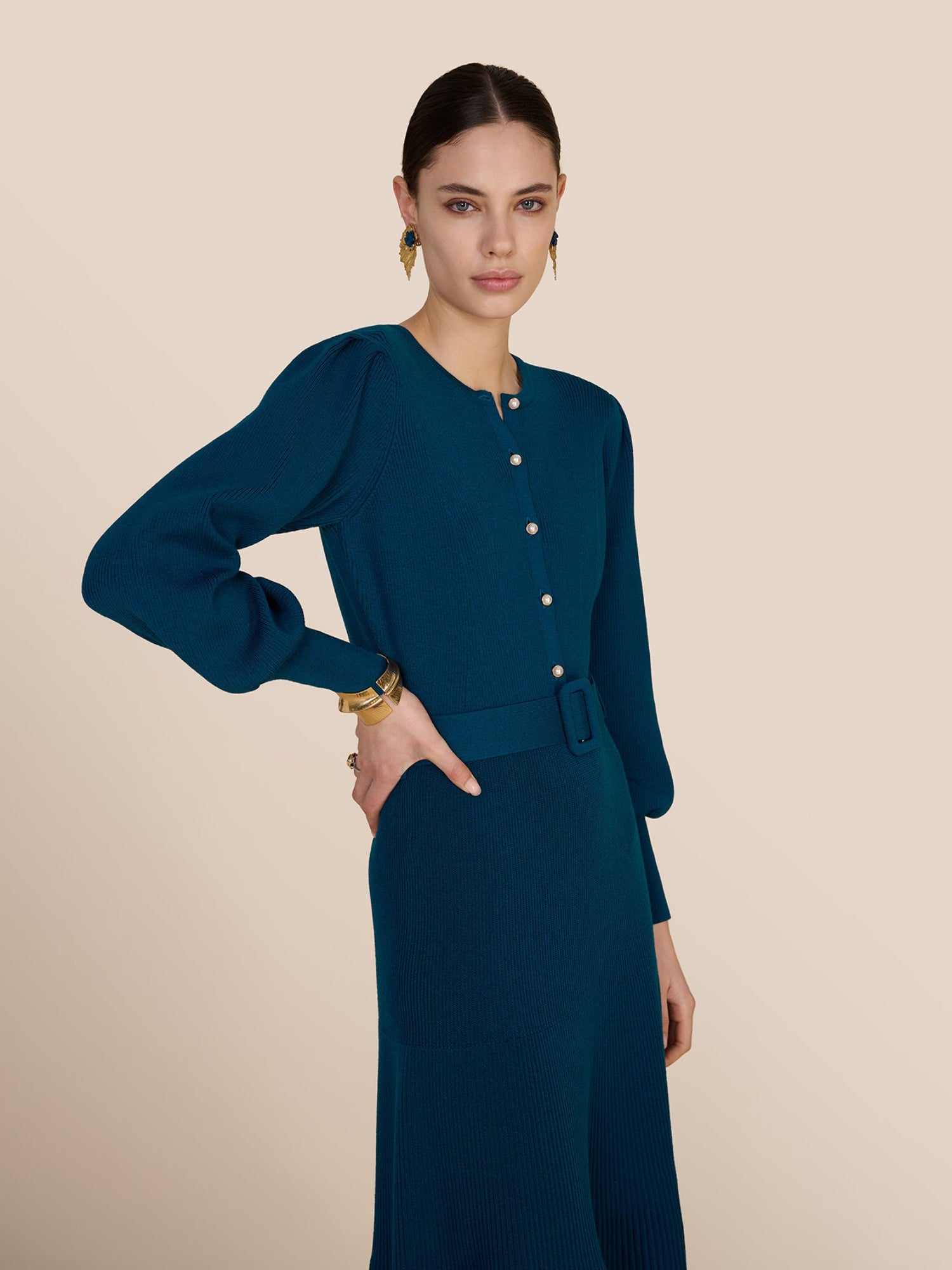 Claudia Knit Dress Deep Teal
