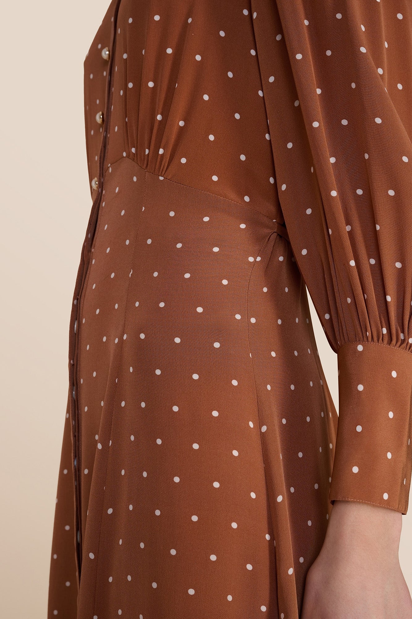 Calla Tan Polka Dot Dress
