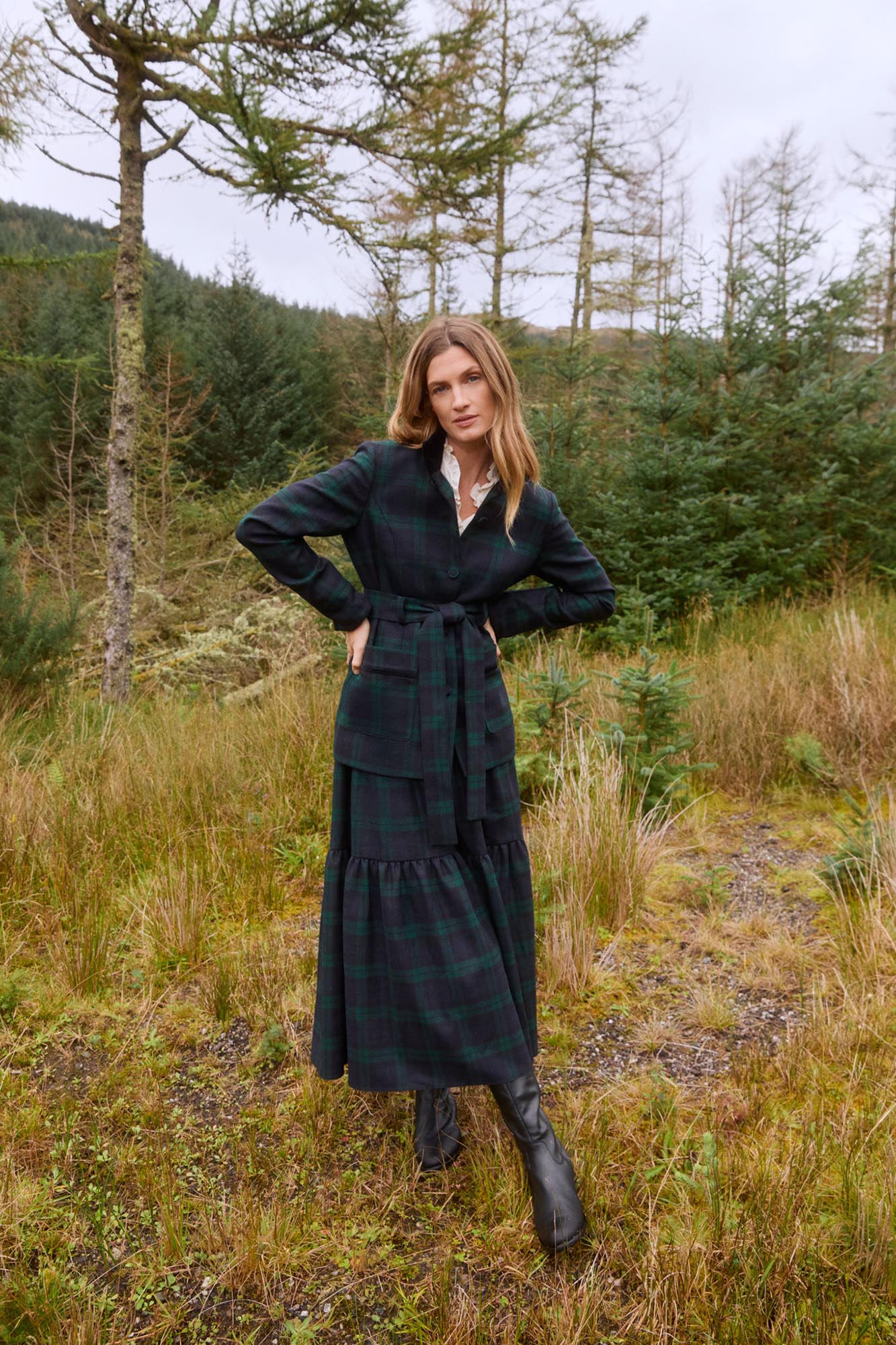 Rosa Evergreen Tartan Skirt