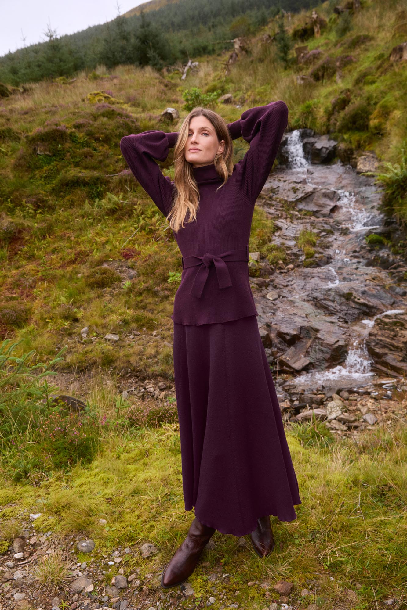 Eliza Knit Skirt Plum