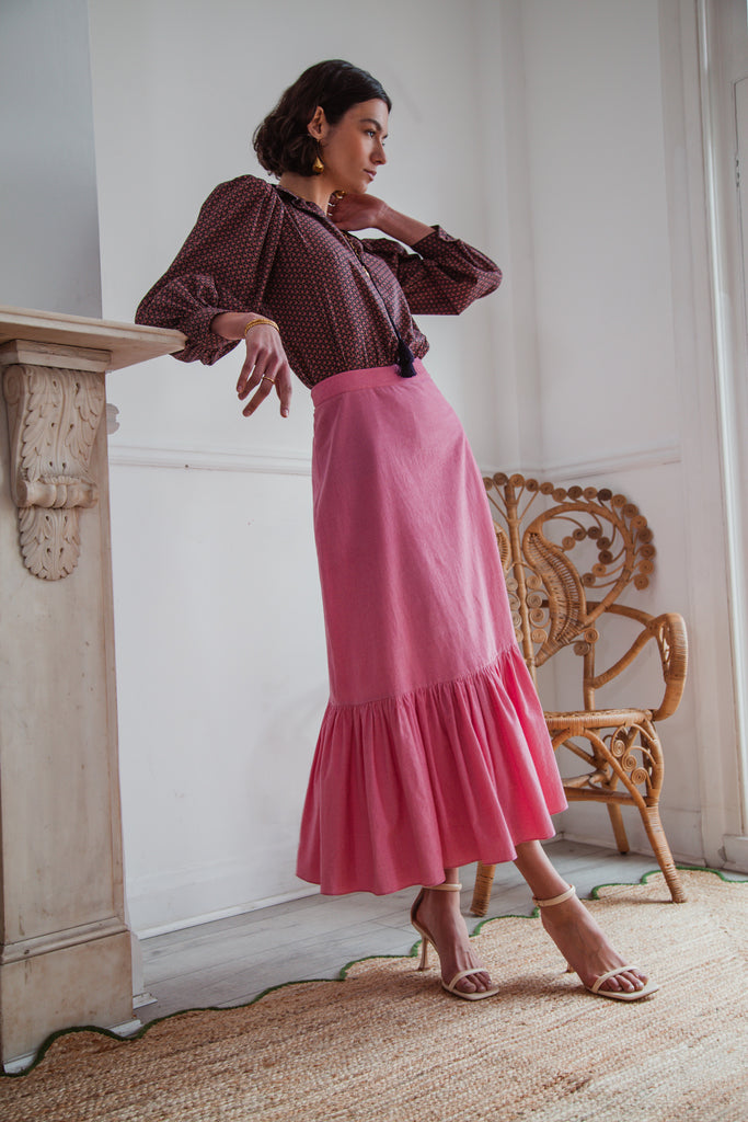 Cropped Rose Nalini Corduroy Skirt