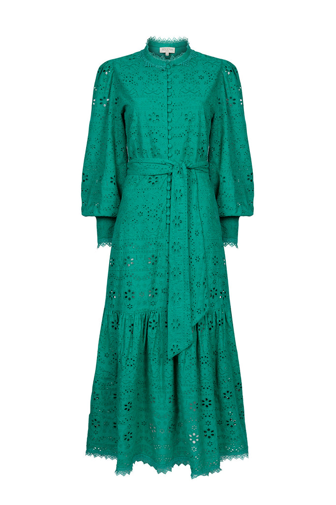 Celeste Emerald Broderie Dress