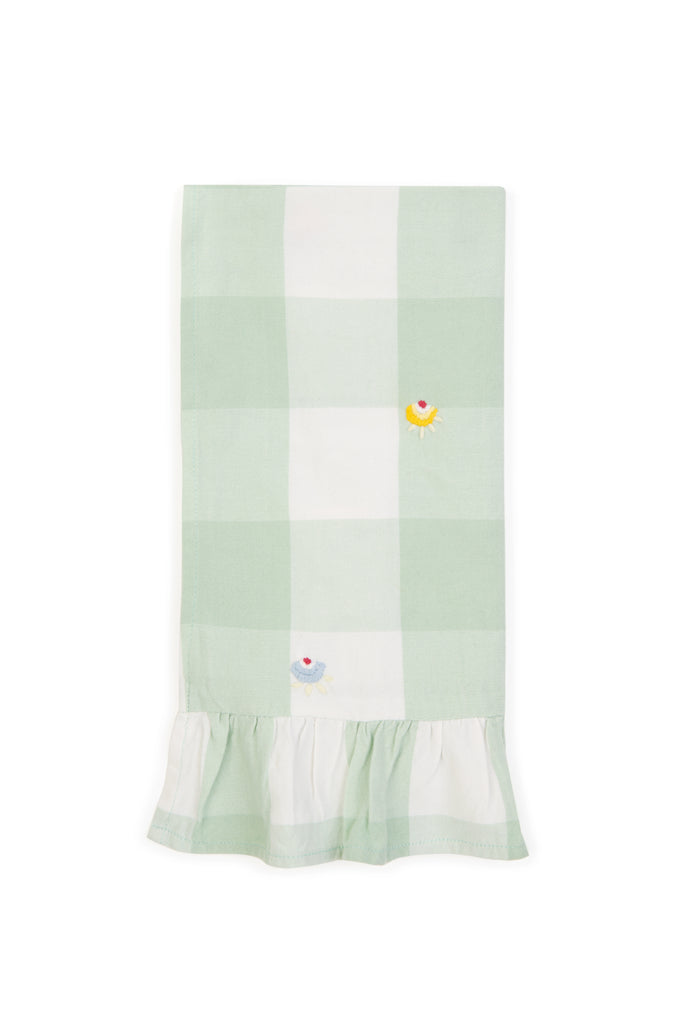 Embroidered Green Gingham Gift Set