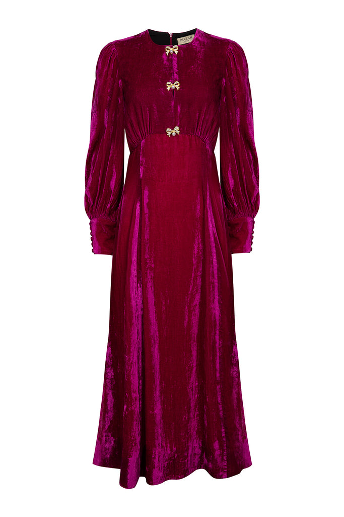 Posey Berry Velvet Dress