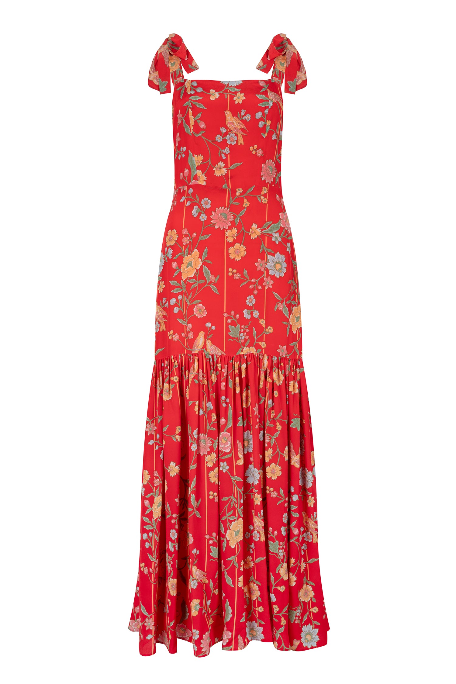Thea Bamboo & Birds Red Dress