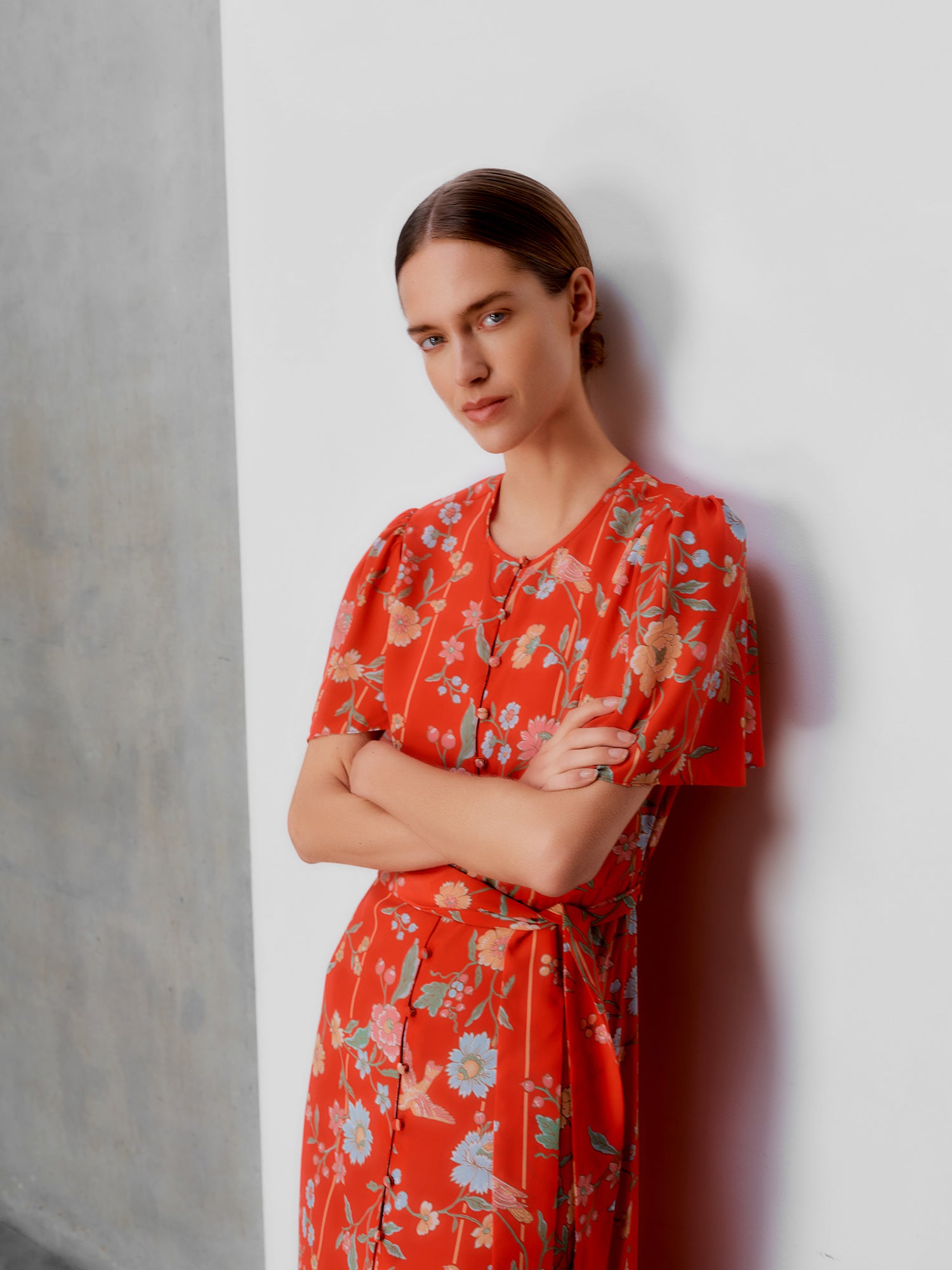 Ava Bamboo & Birds Red Dress