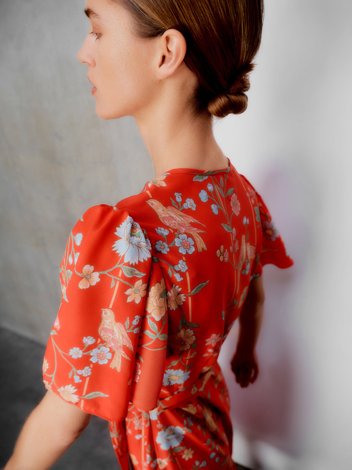 Ava Bamboo & Birds Red Dress