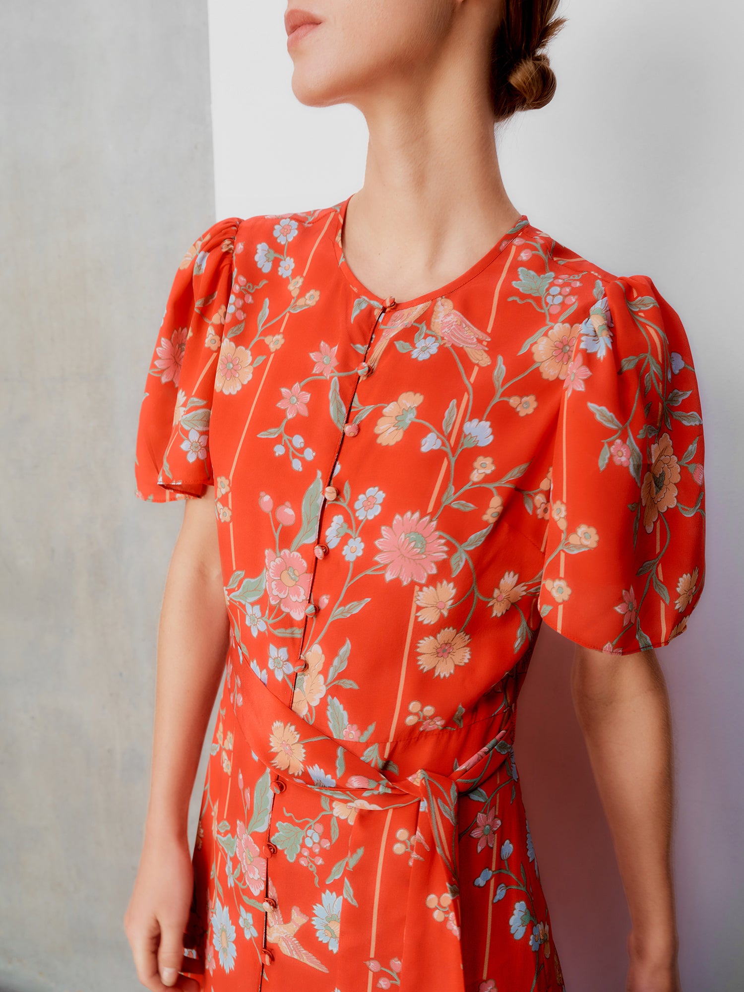Ava Bamboo & Birds Red Dress