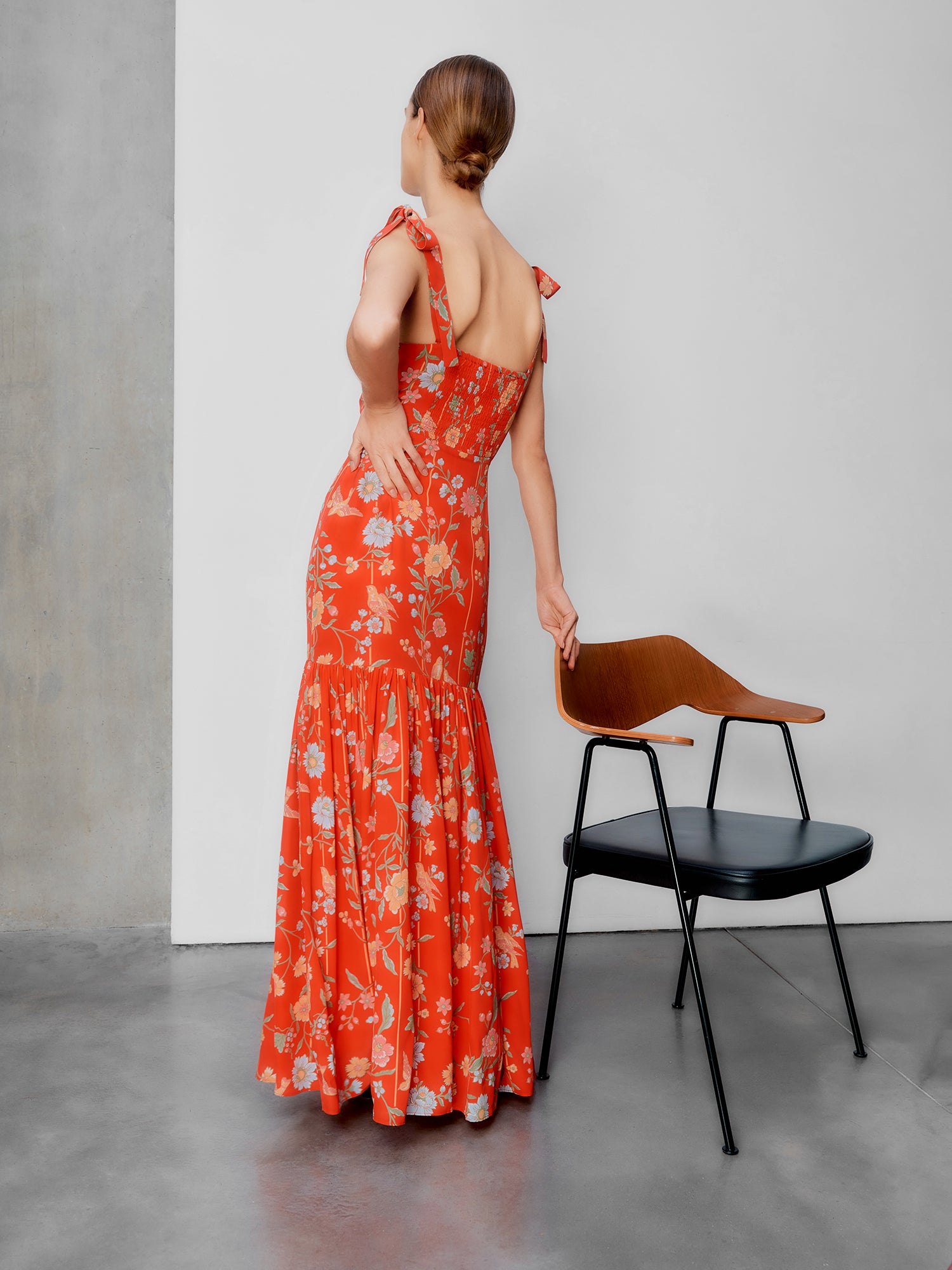 Thea Bamboo & Birds Red Dress