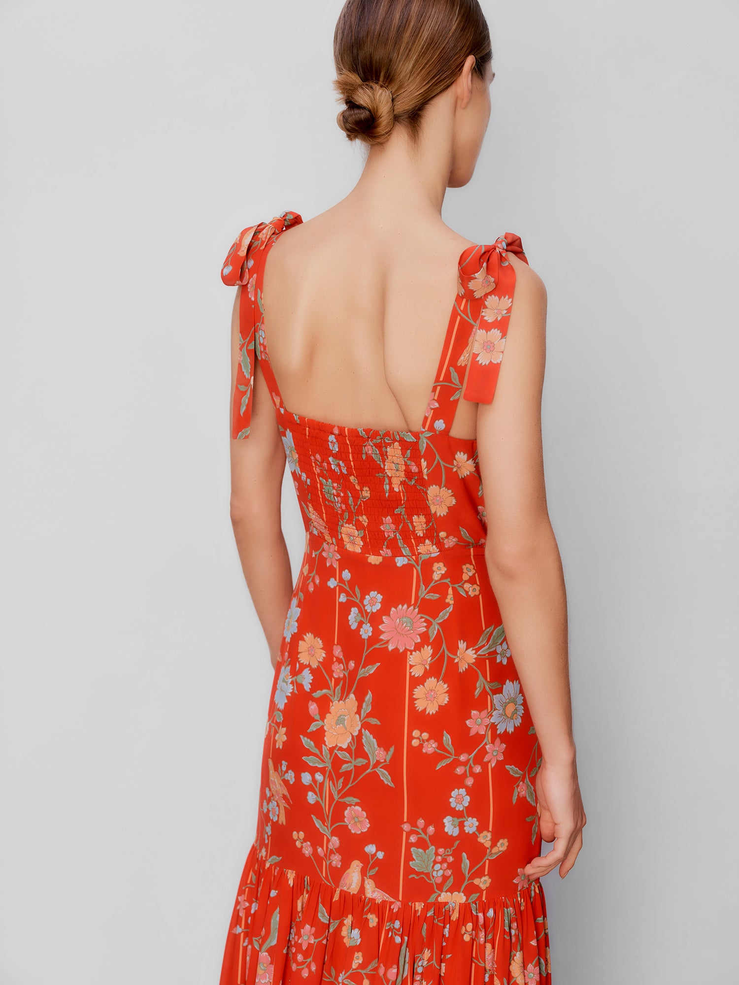 Thea Bamboo & Birds Red Dress