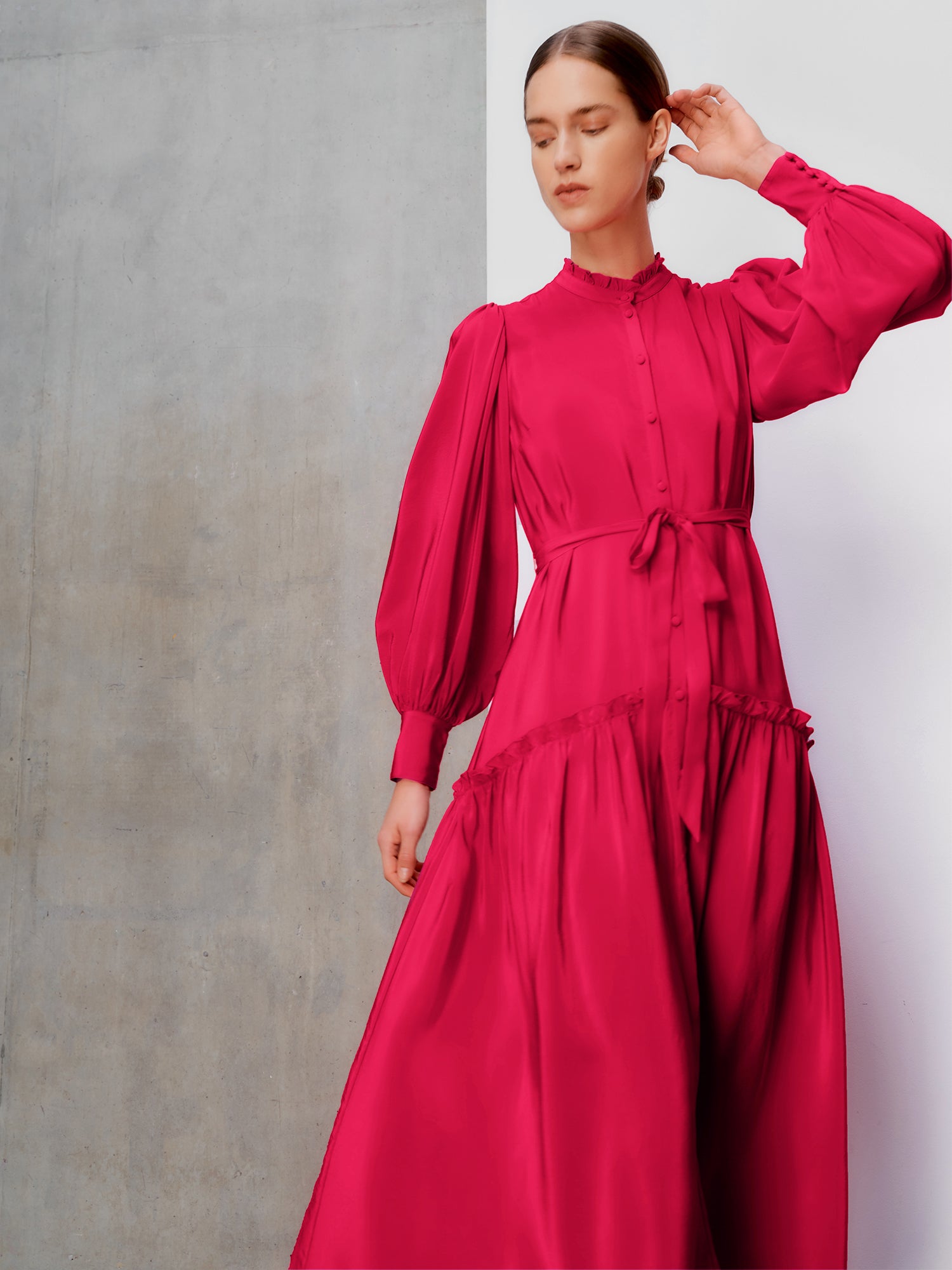 Darsha Berry Pink Shirt Dress