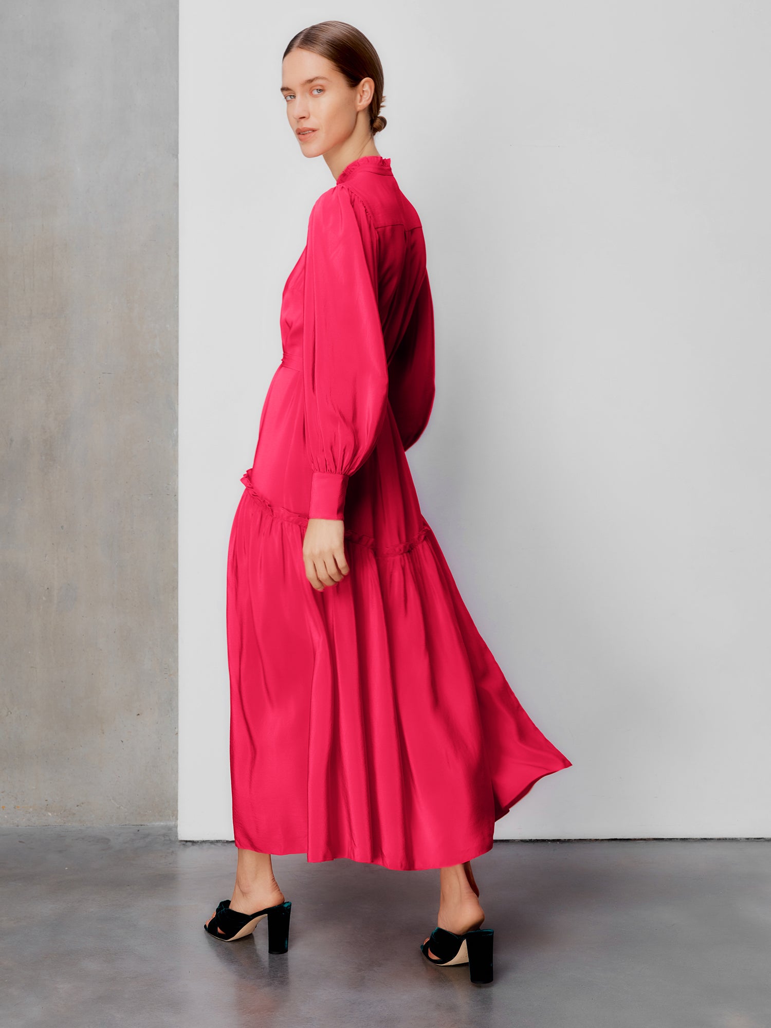 Darsha Berry Pink Shirt Dress