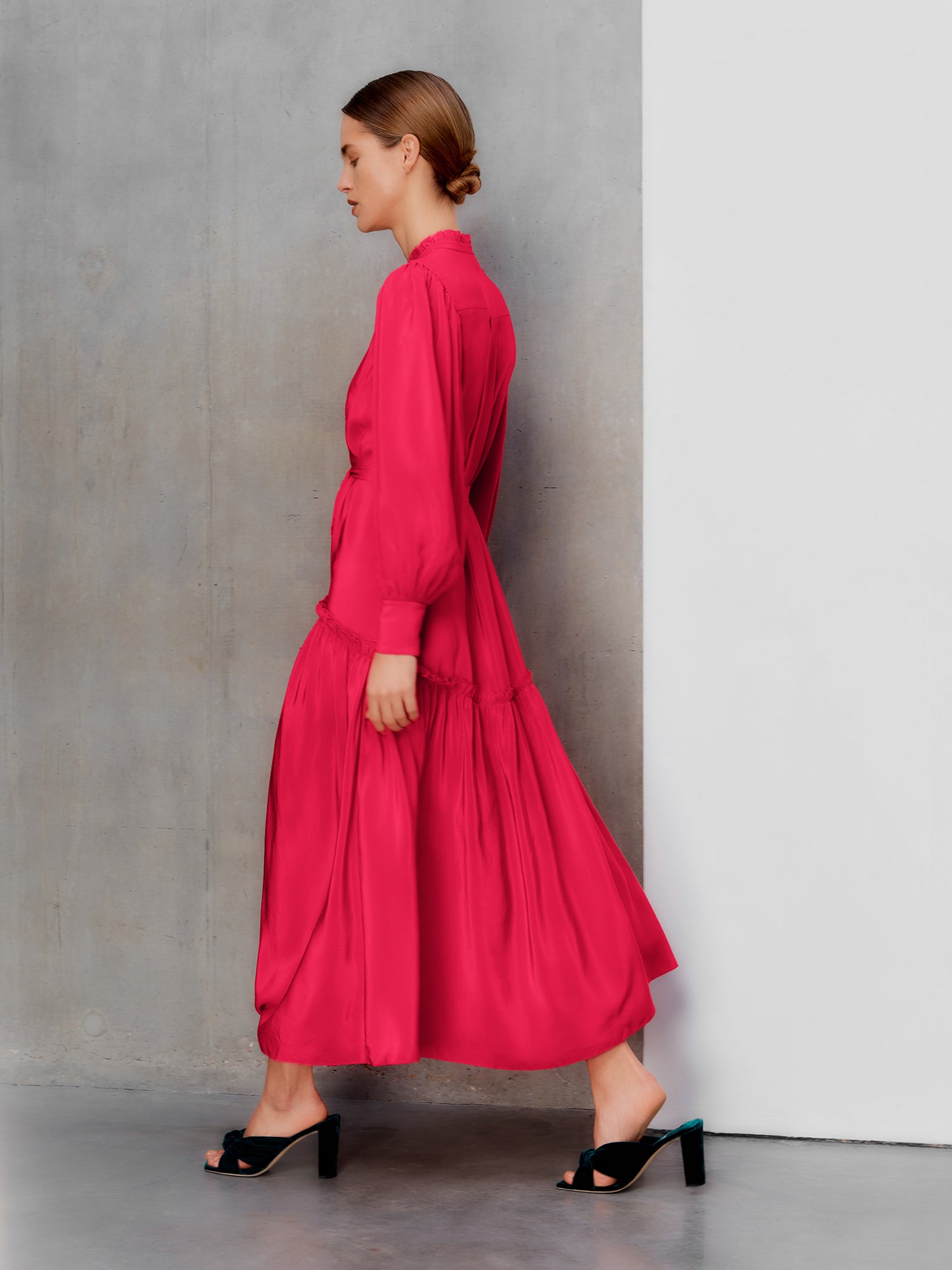 Darsha Berry Pink Shirt Dress