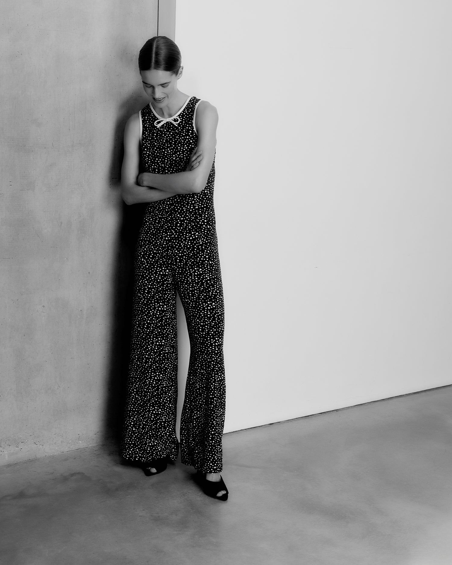 Delilah Navy Polka Jumpsuit