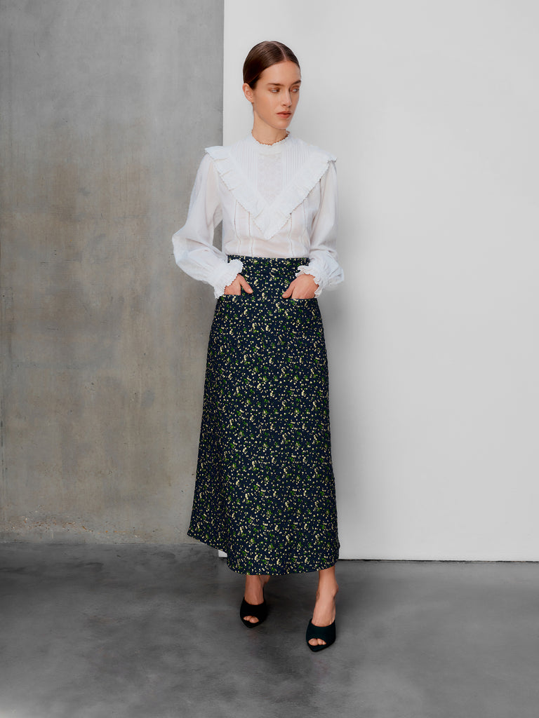 Isabella Strawberry Quilted Skirt Beulah London